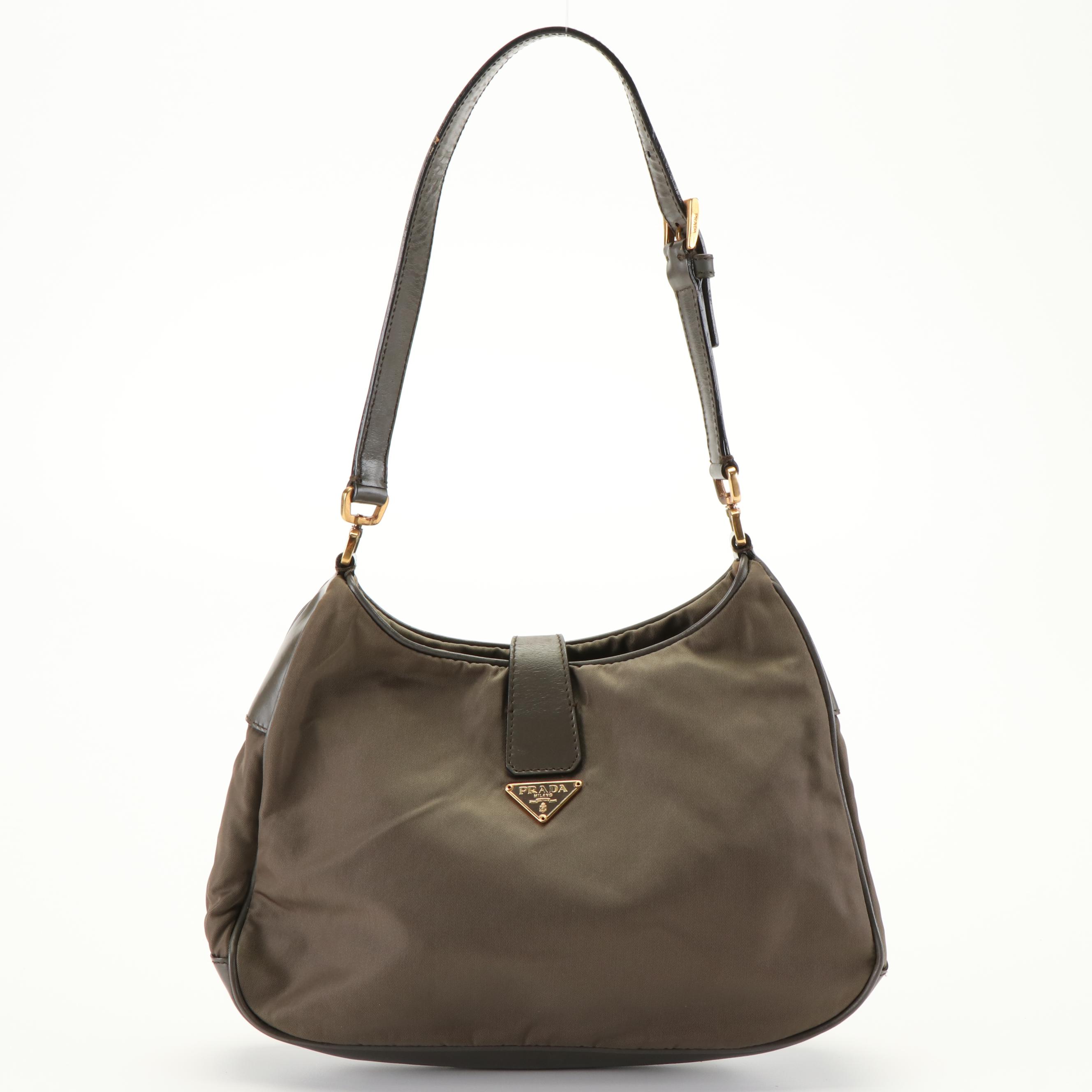 Prada Tessuto Brown Shoulder Bag
