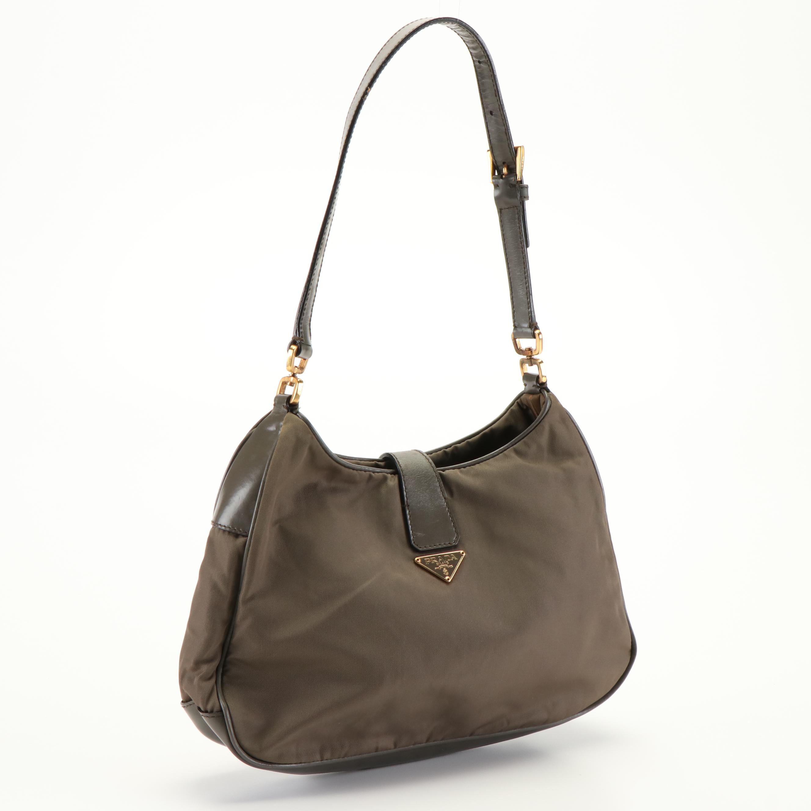 Prada Tessuto Brown Shoulder Bag