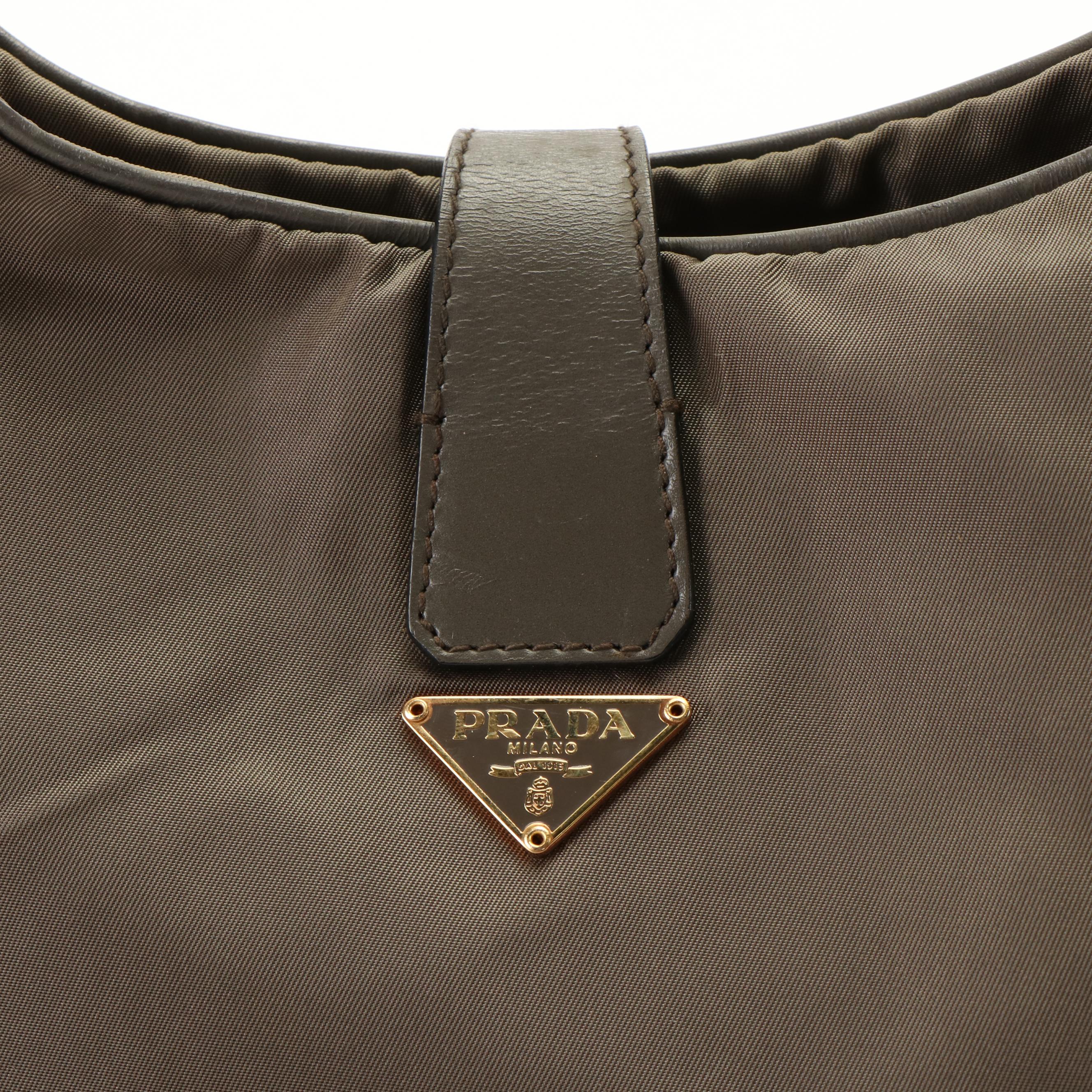Prada Tessuto Brown Shoulder Bag