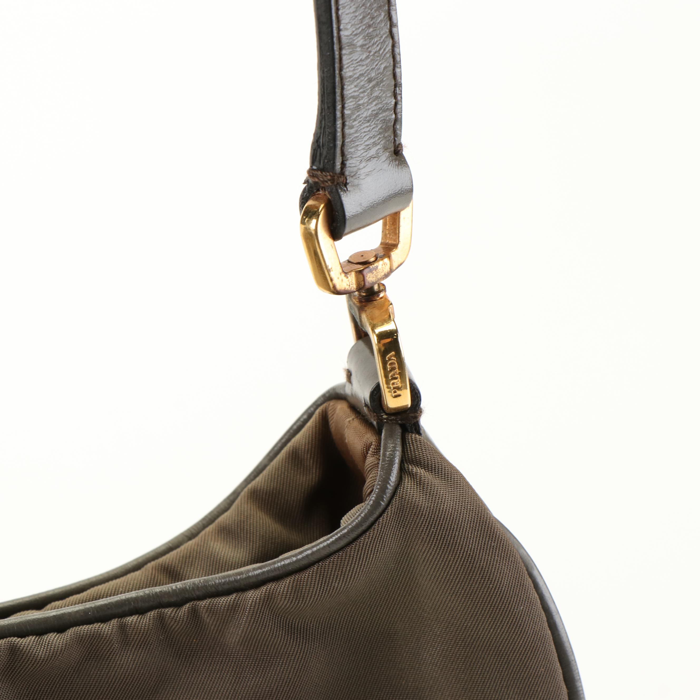 Prada Tessuto Brown Shoulder Bag