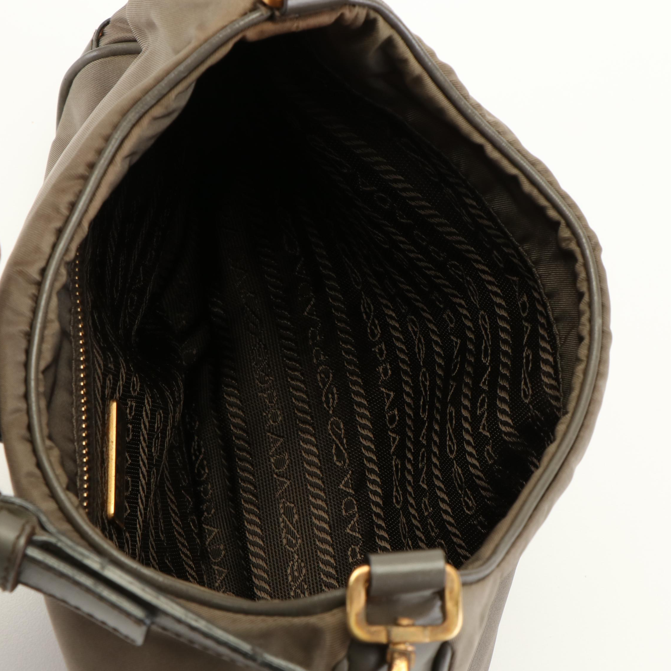 Prada Tessuto Brown Shoulder Bag