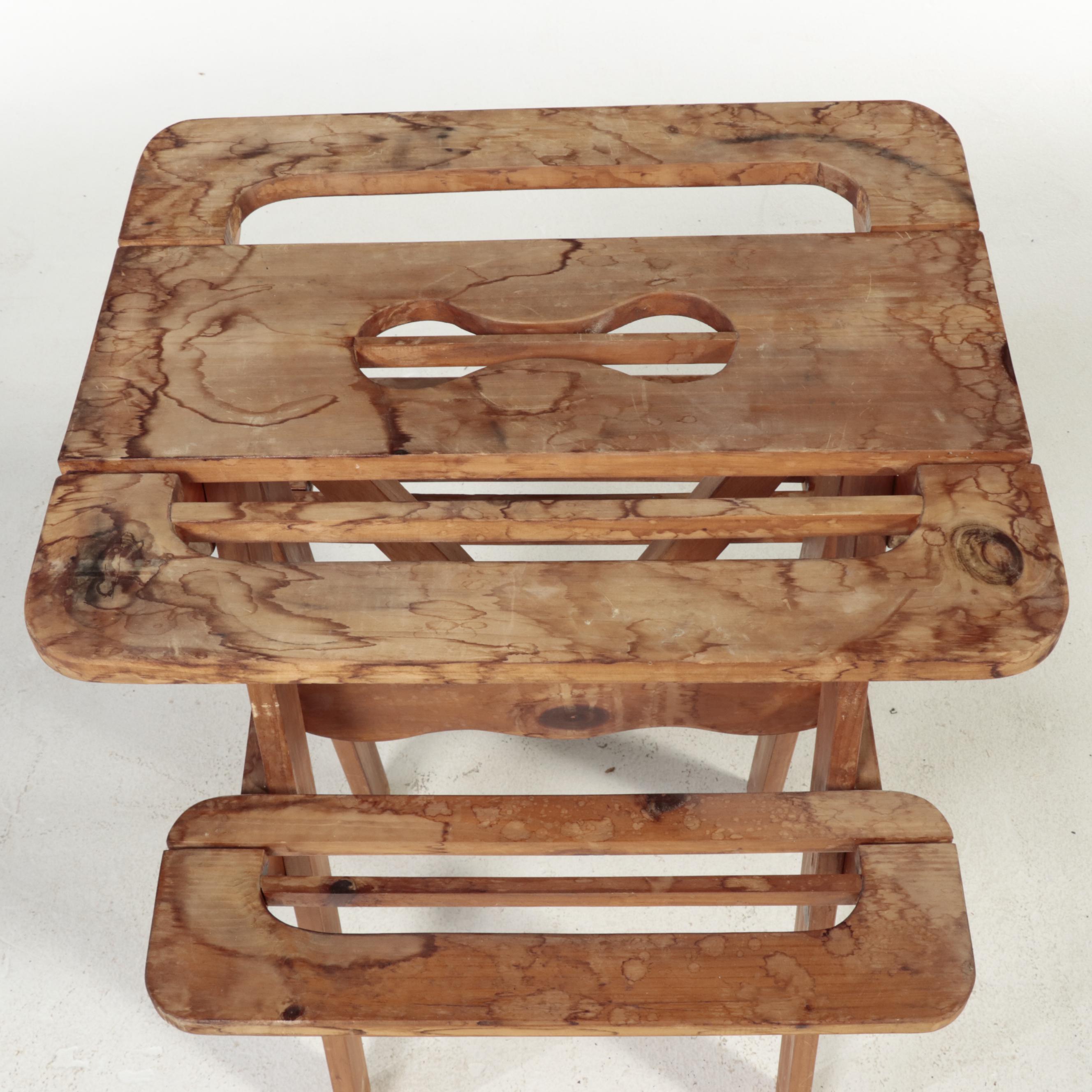 American Primitive Style Pine Two-Tier A-Frame Plant Stand, Late 20th Century