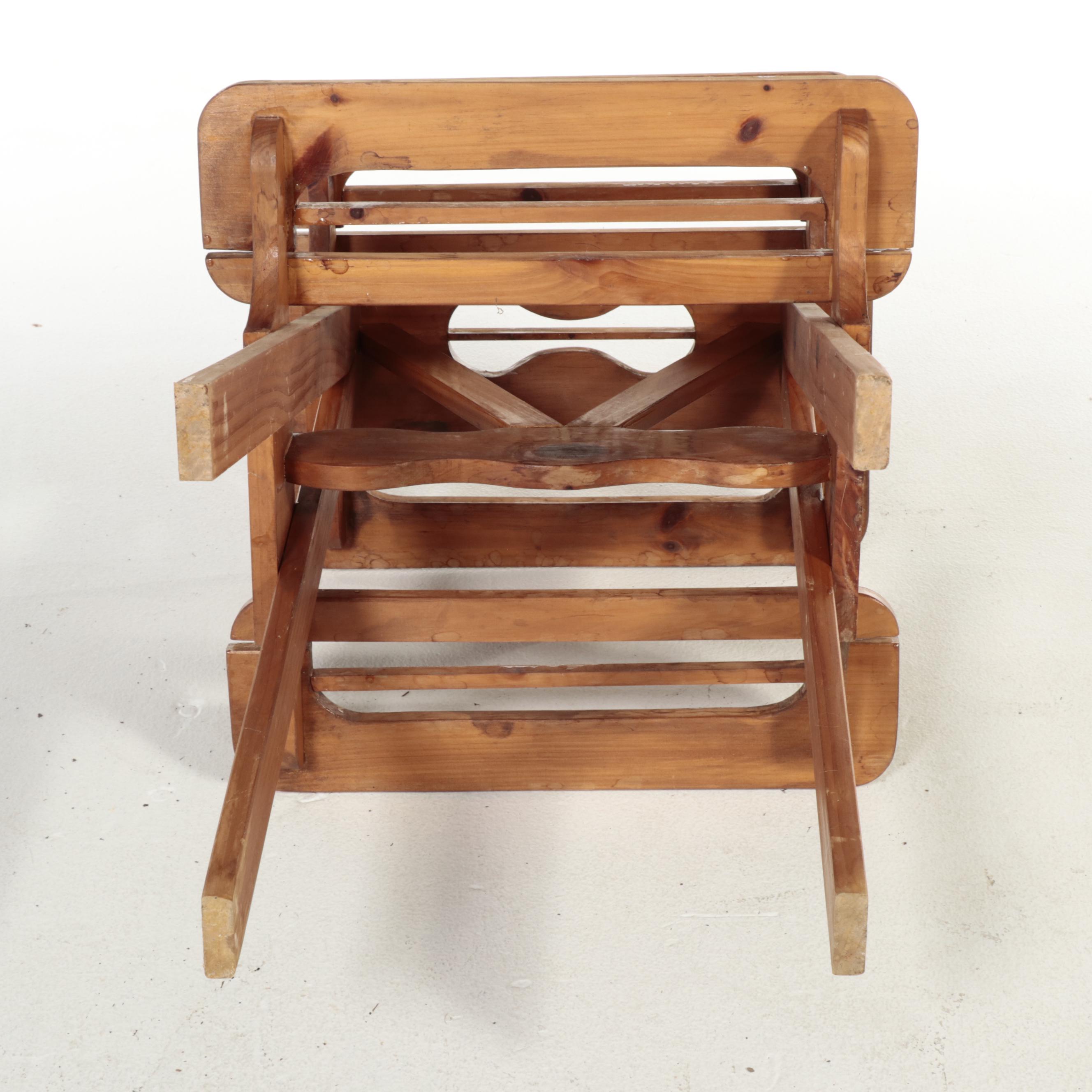 American Primitive Style Pine Two-Tier A-Frame Plant Stand, Late 20th Century