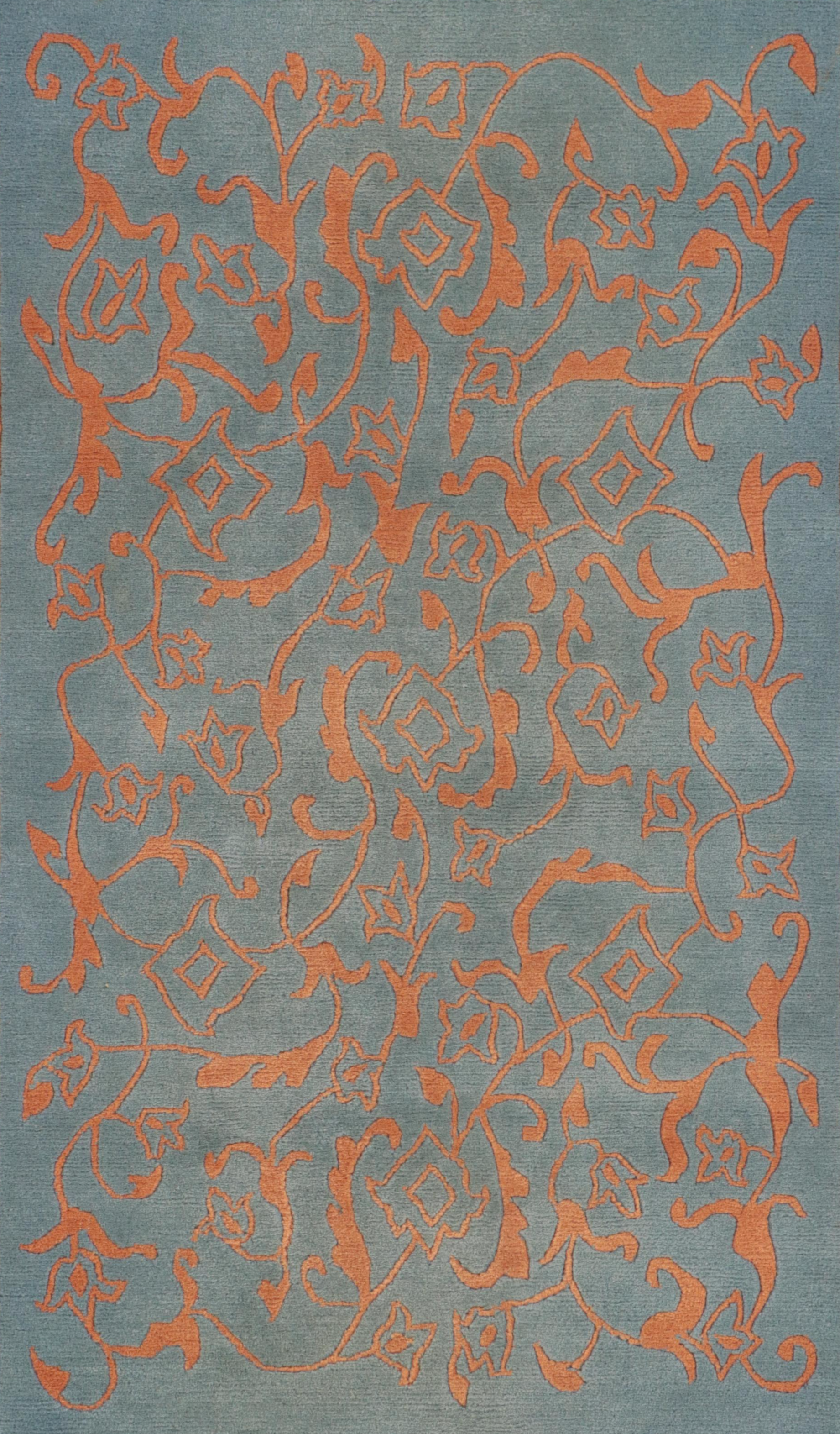 Two Hand-Tufted Contemporary Floral Area Rugs