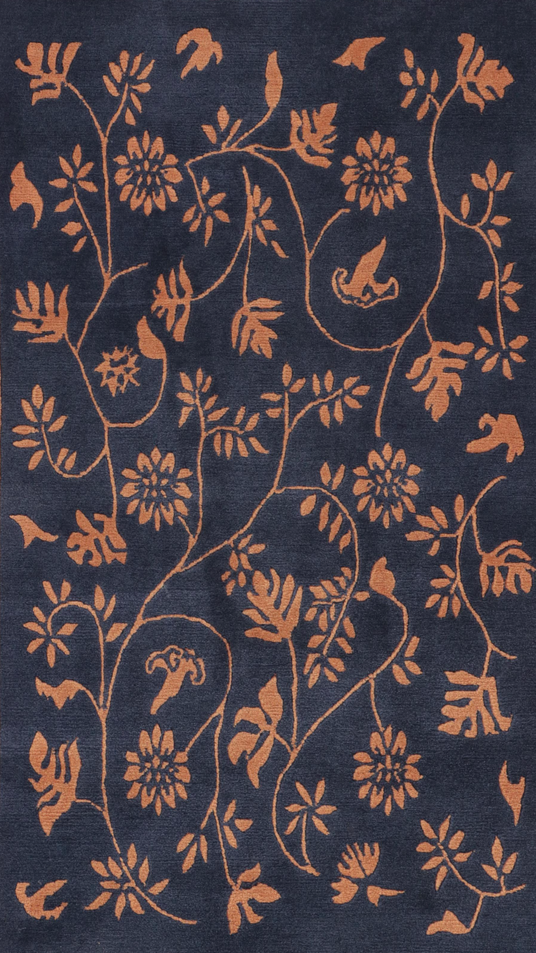 Two Hand-Tufted Contemporary Floral Area Rugs