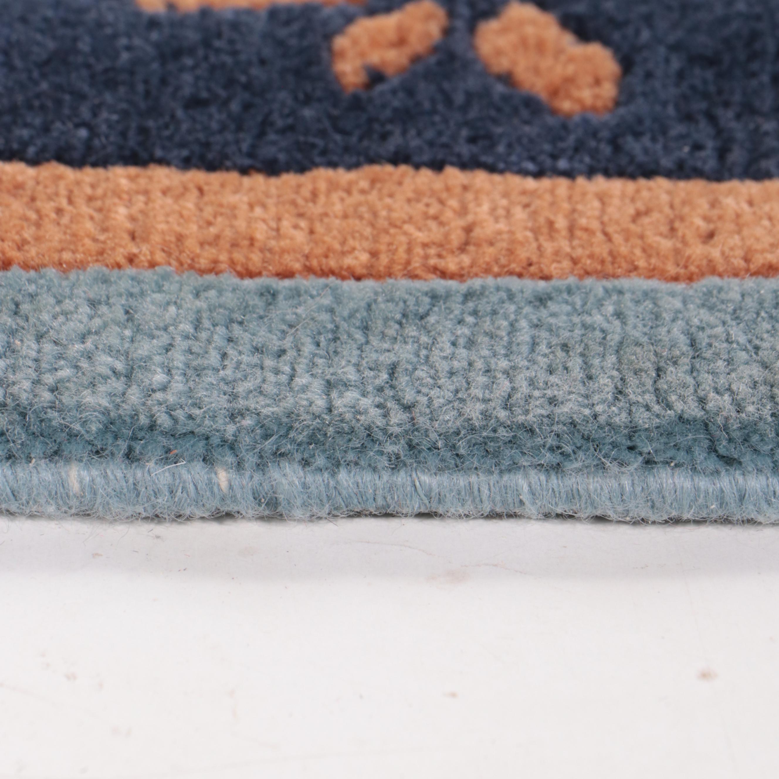 Two Hand-Tufted Contemporary Floral Area Rugs