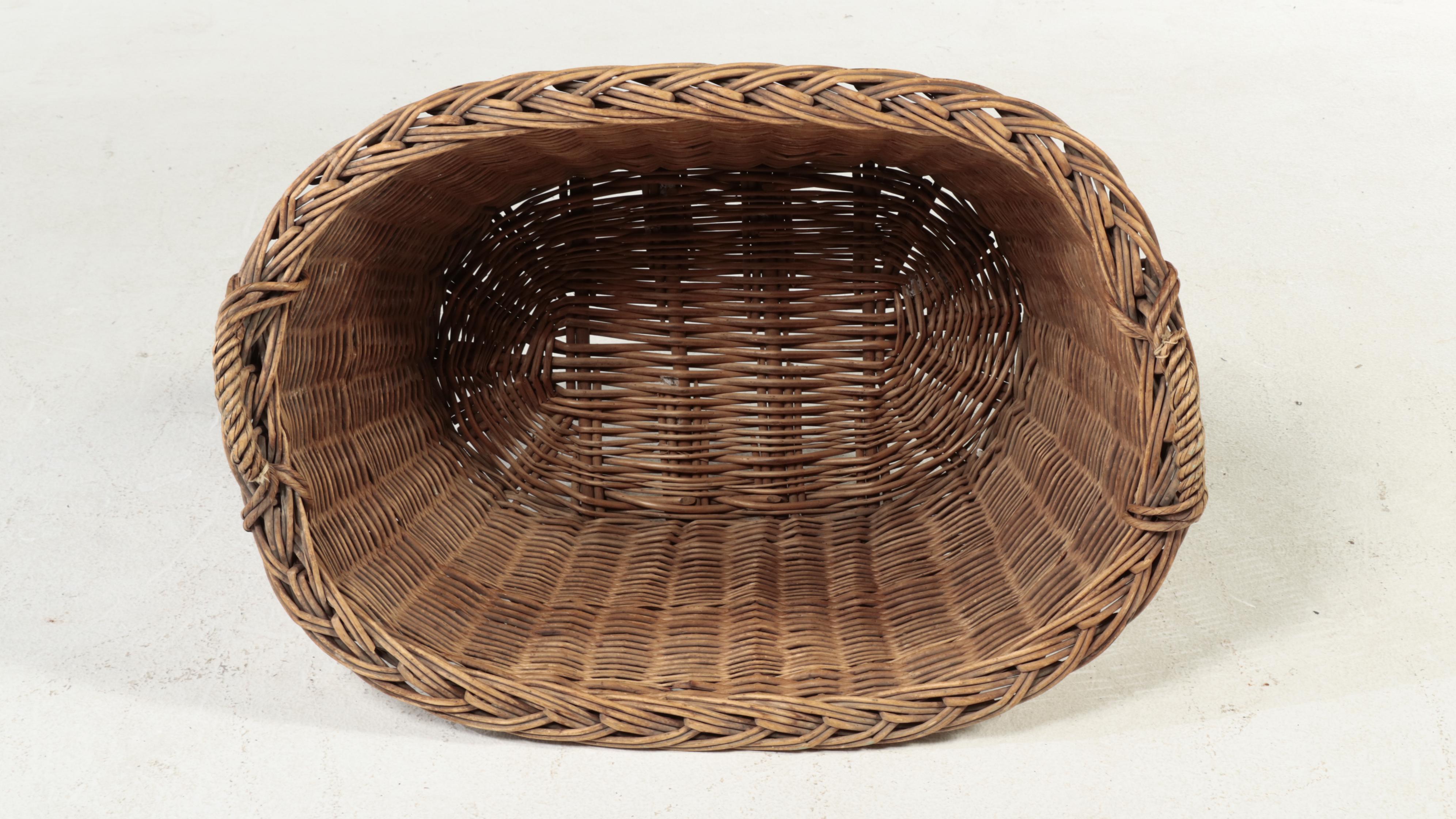 Large Double-Handled Wicker Basket