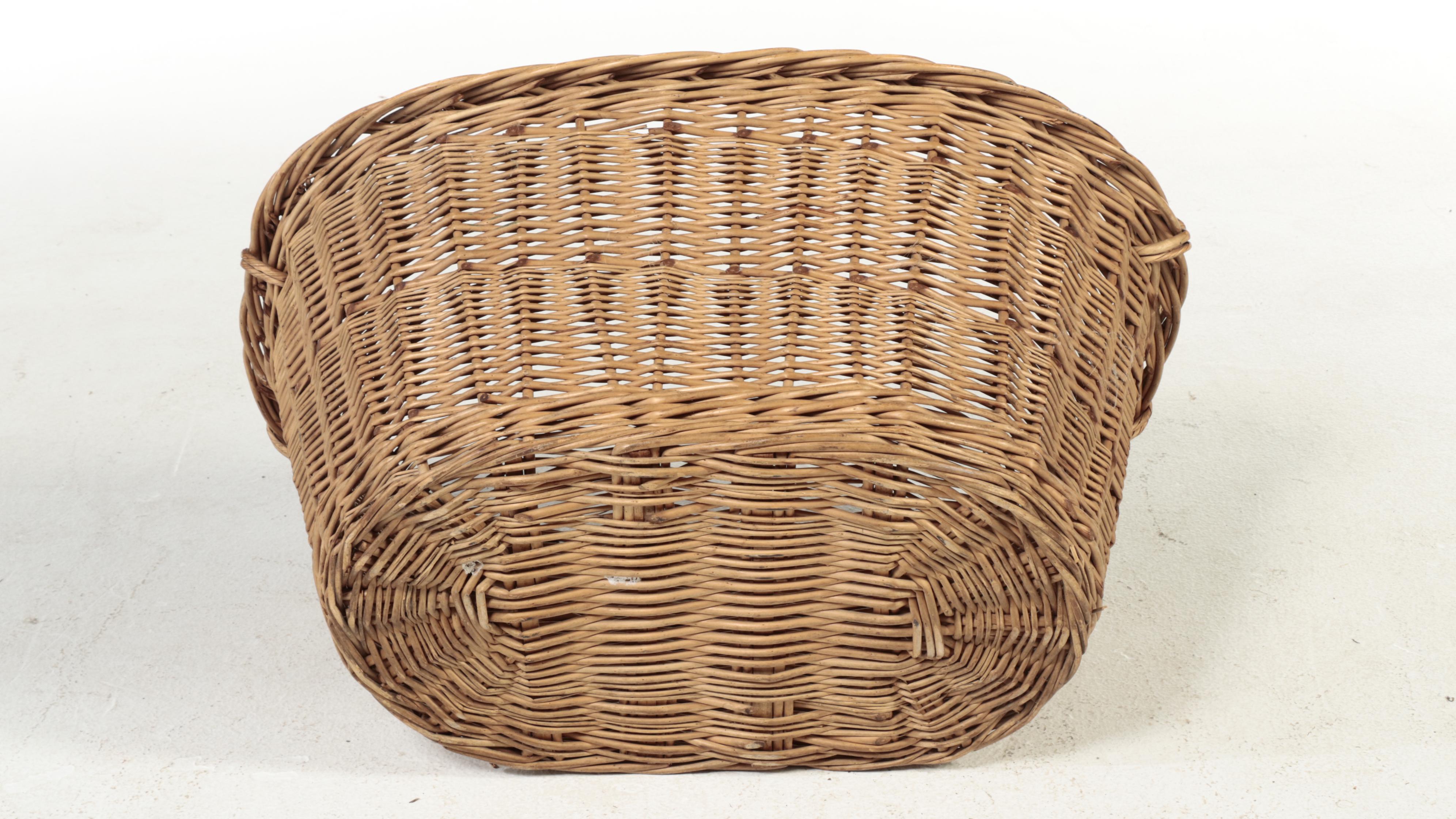 Large Double-Handled Wicker Basket