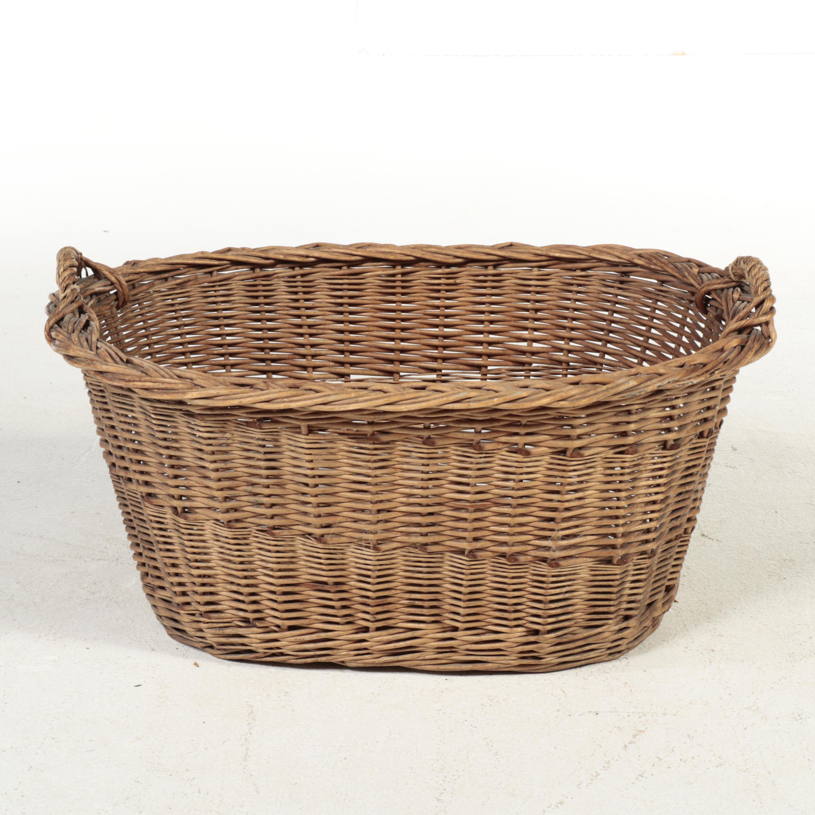 Large Double-Handled Wicker Basket