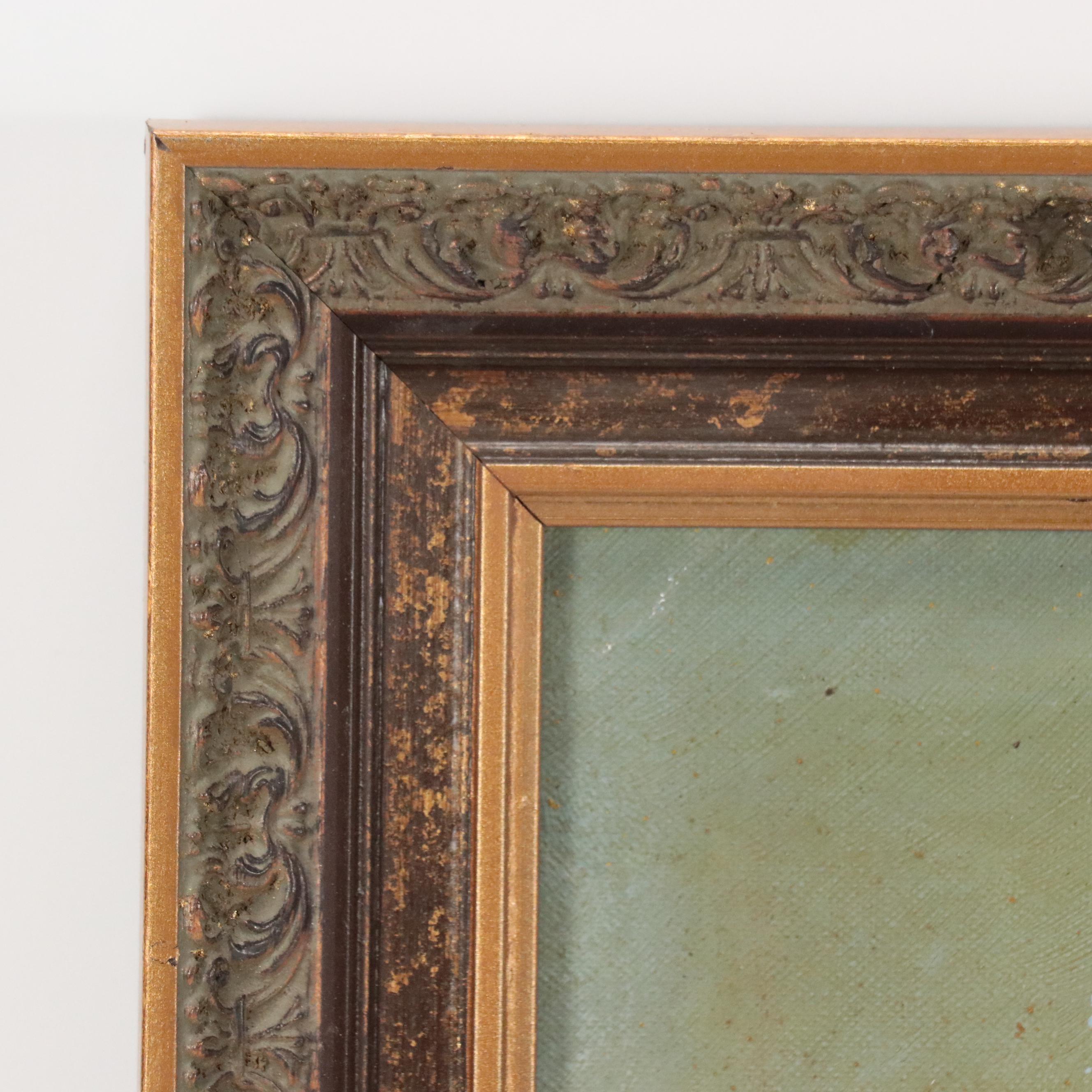 European Farm Landscape Oil Painting