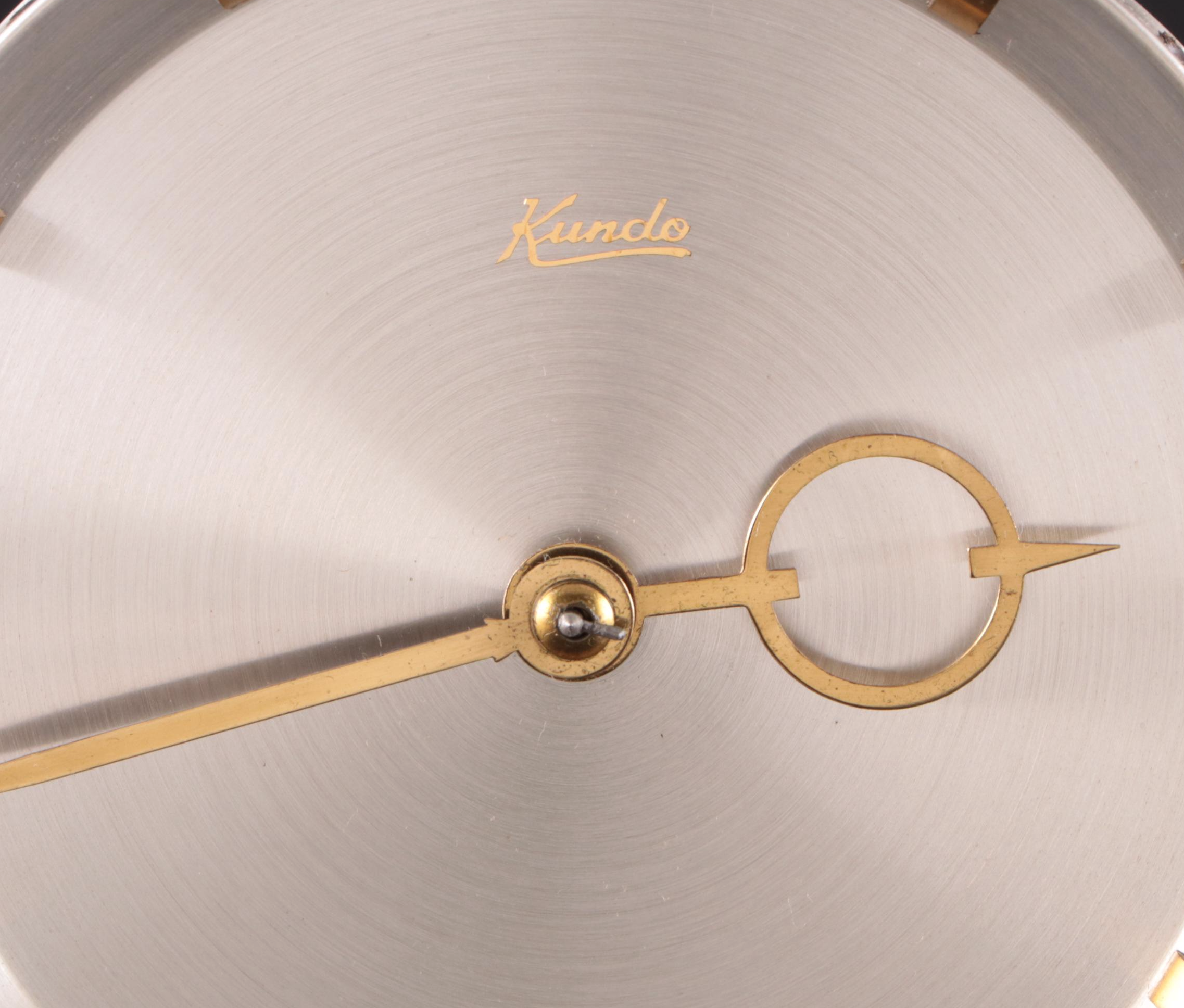 Kundo Brass and Glass 400 Day Anniversary Clock, Mid-20th Century