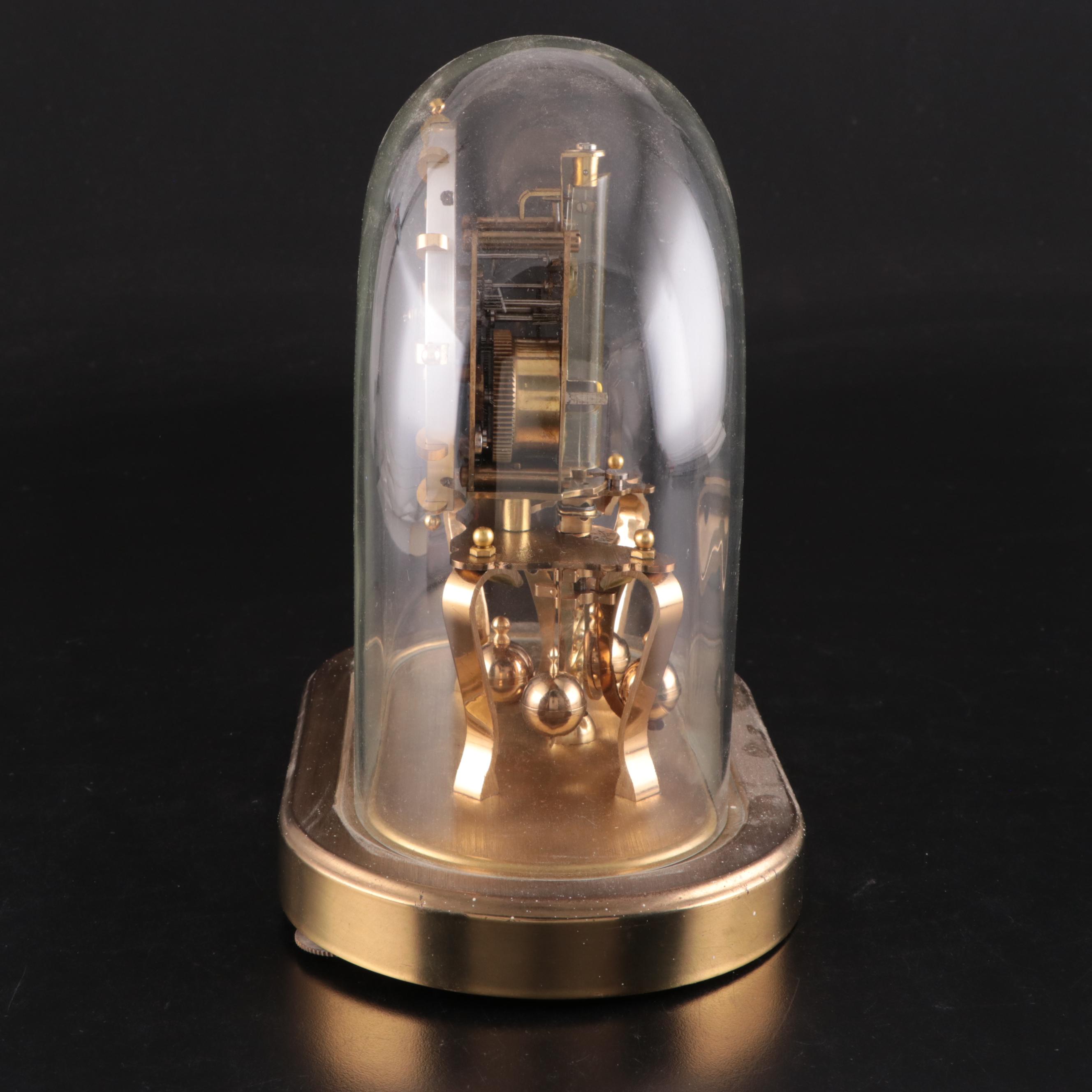 Kundo Brass and Glass 400 Day Anniversary Clock, Mid-20th Century