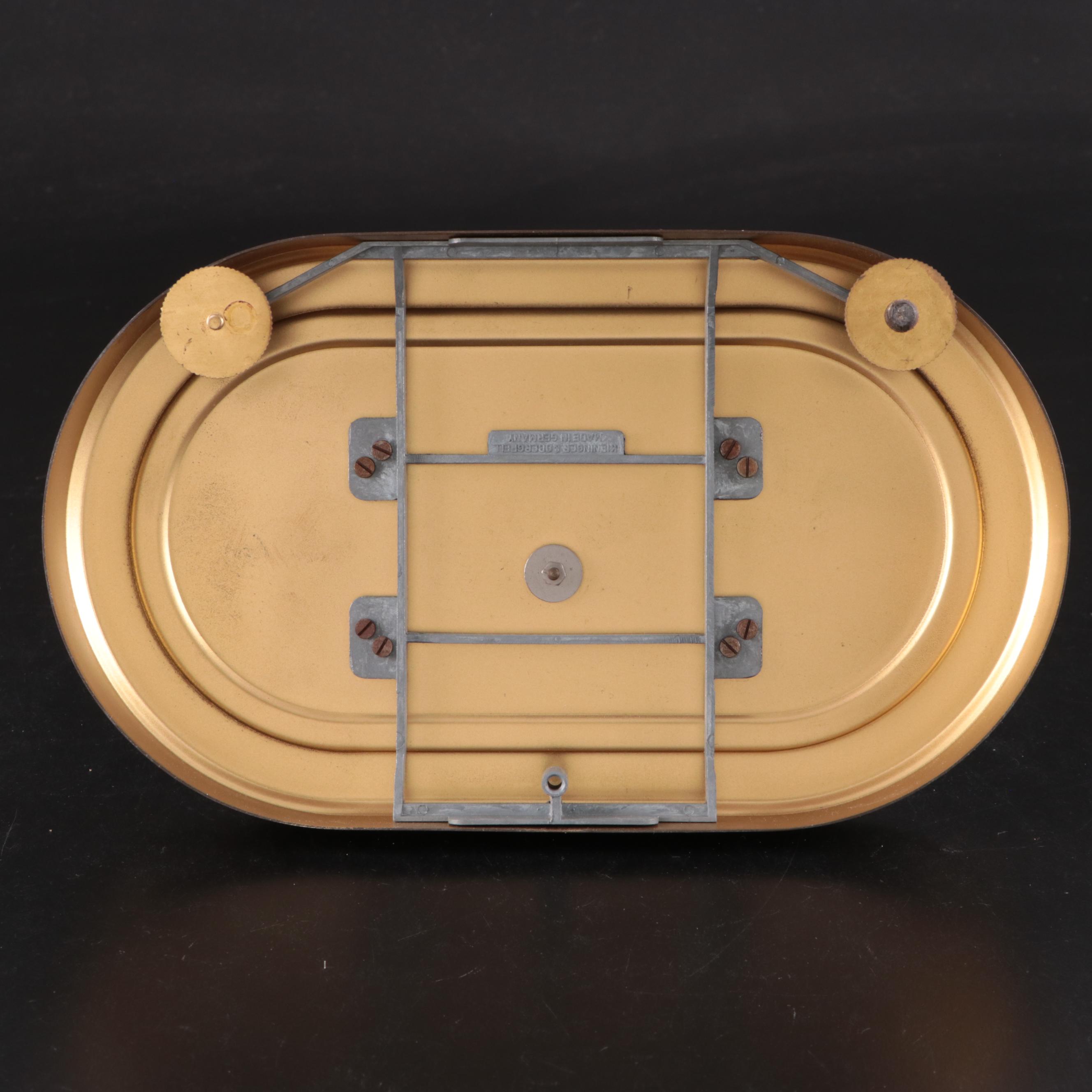 Kundo Brass and Glass 400 Day Anniversary Clock, Mid-20th Century