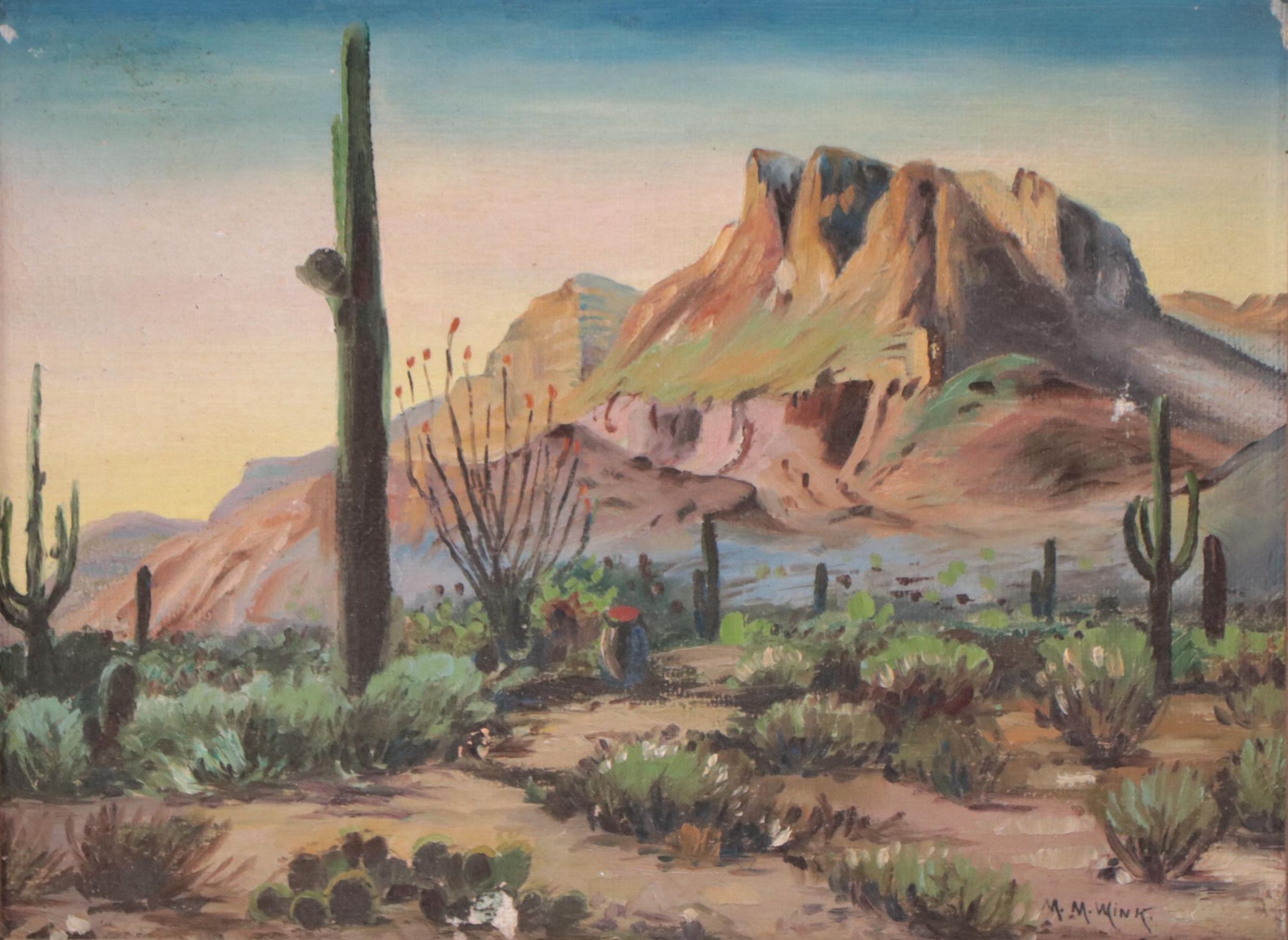 Margaret Wink Southwest Oil Landscape, Early 20th Century