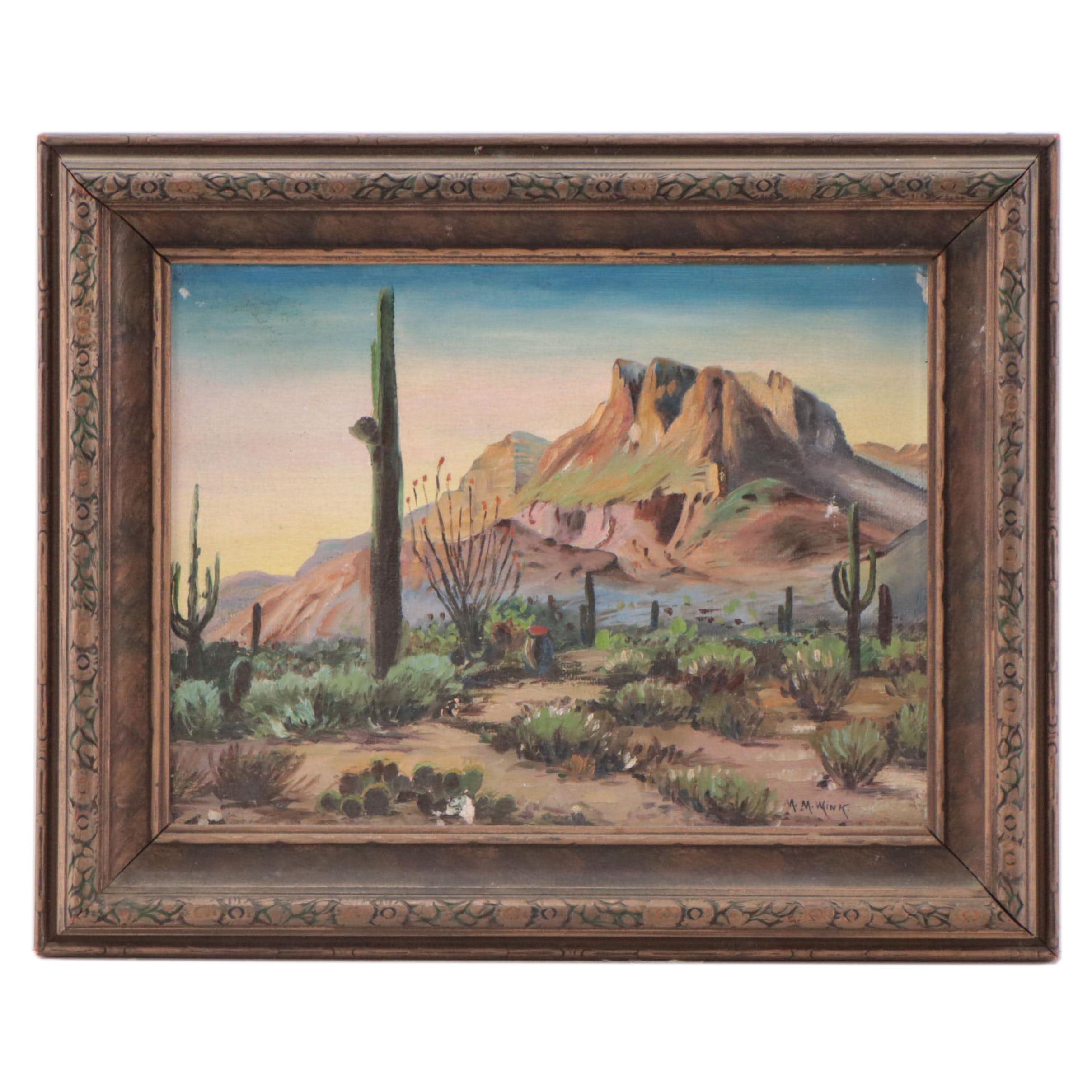 Margaret Wink Southwest Oil Landscape, Early 20th Century