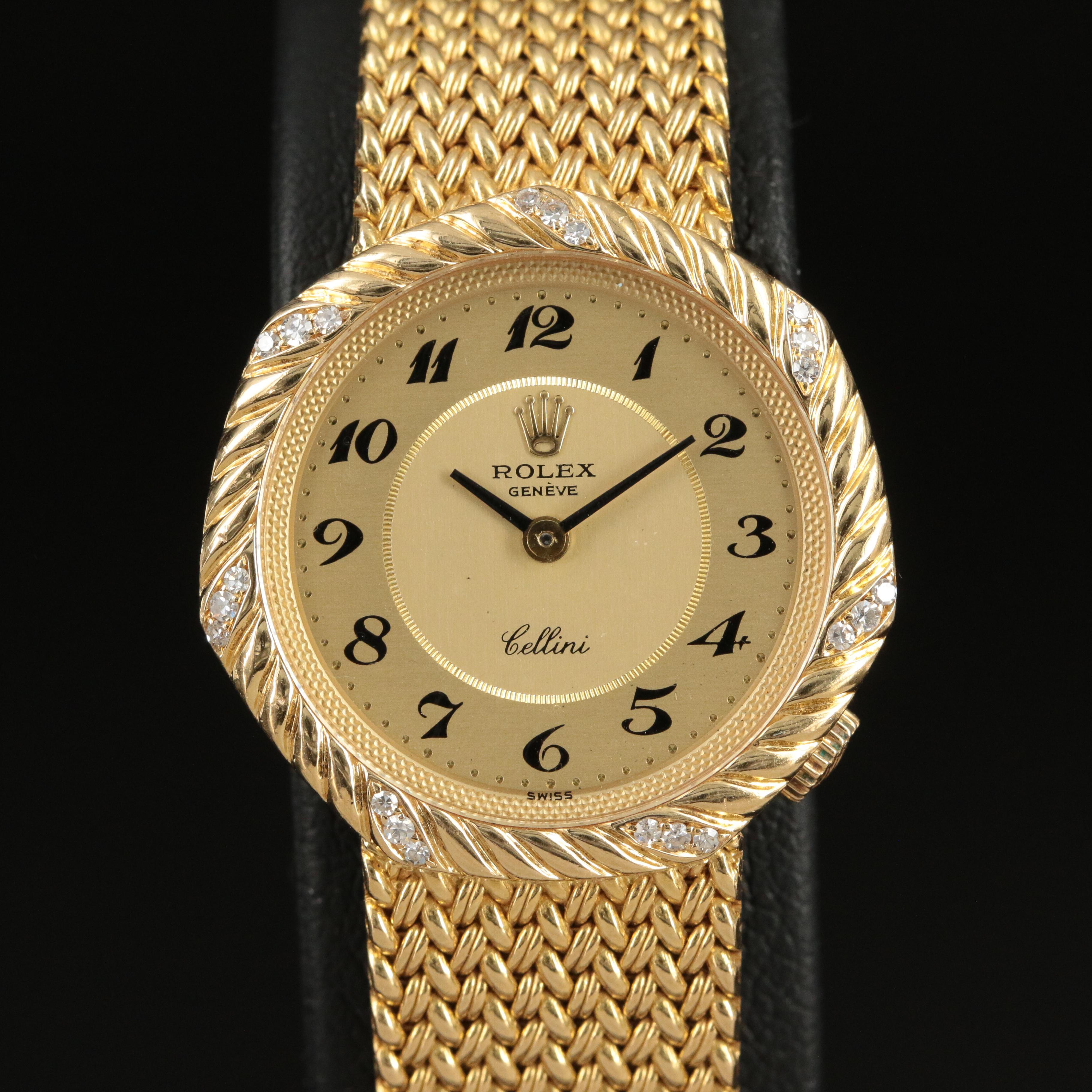 1981 Rolex Cellini Custom Diamond Bezel Watch