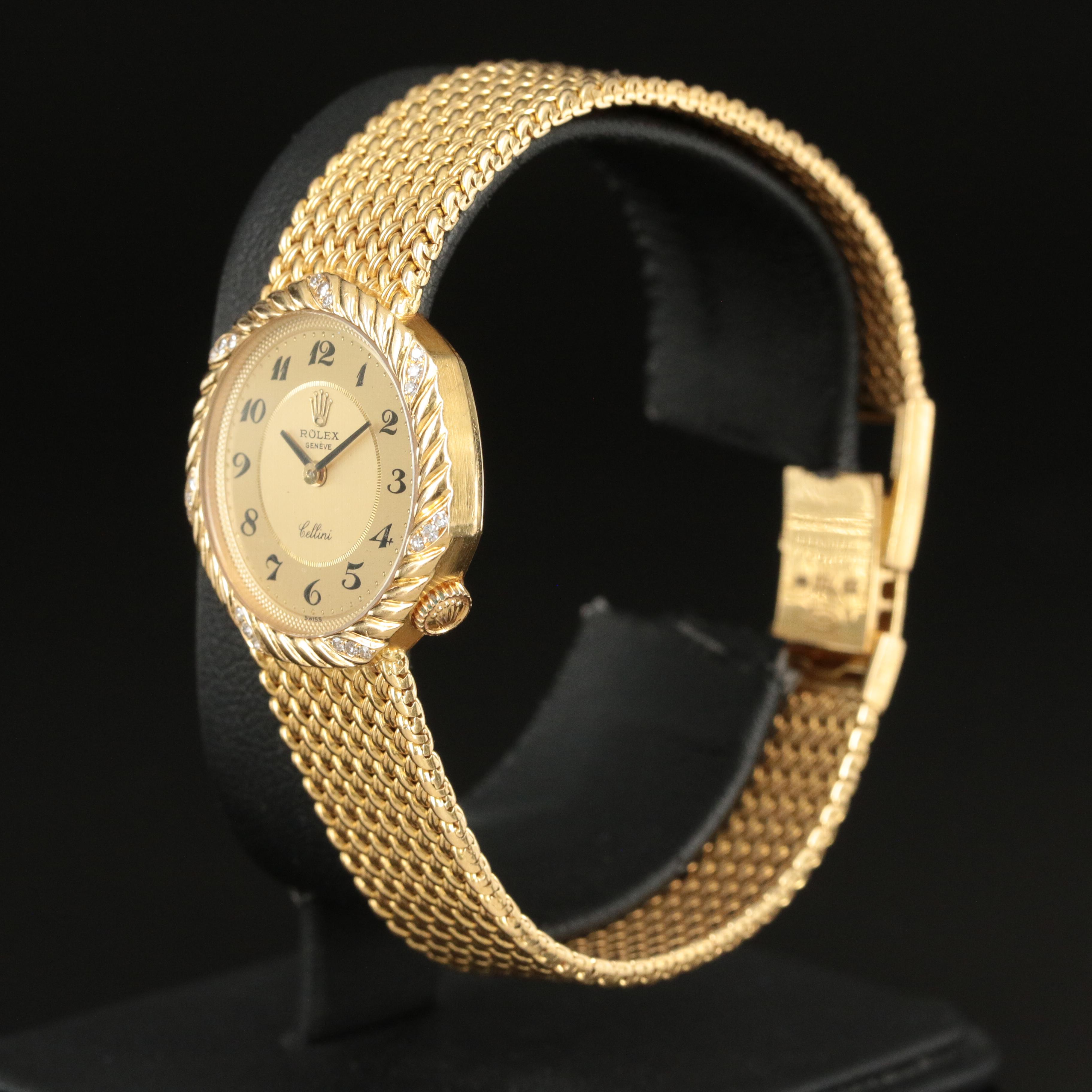 1981 Rolex Cellini Custom Diamond Bezel Watch