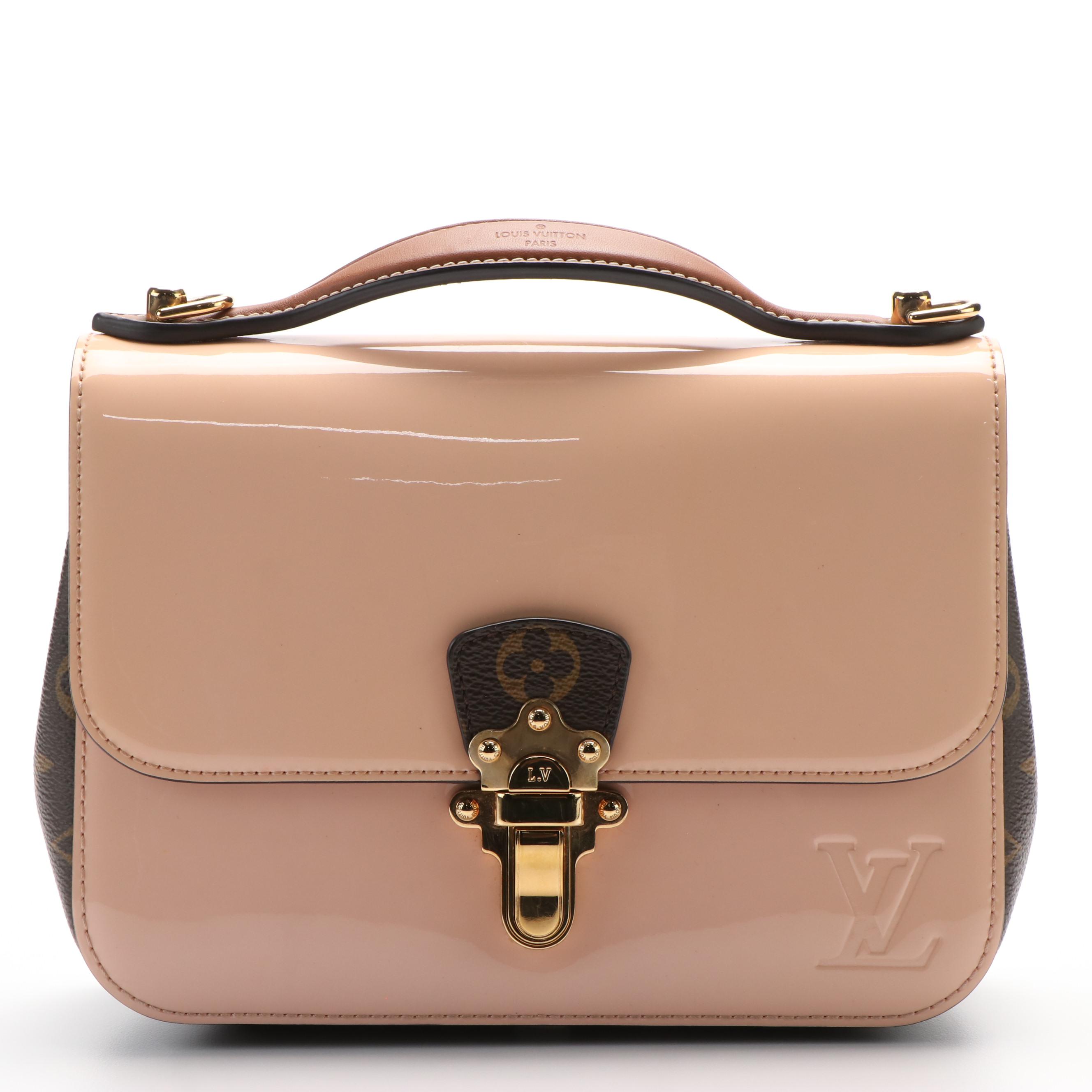 Louis Vuitton Cherrywood Handbag in Vernis Leather and Monogram Canvas