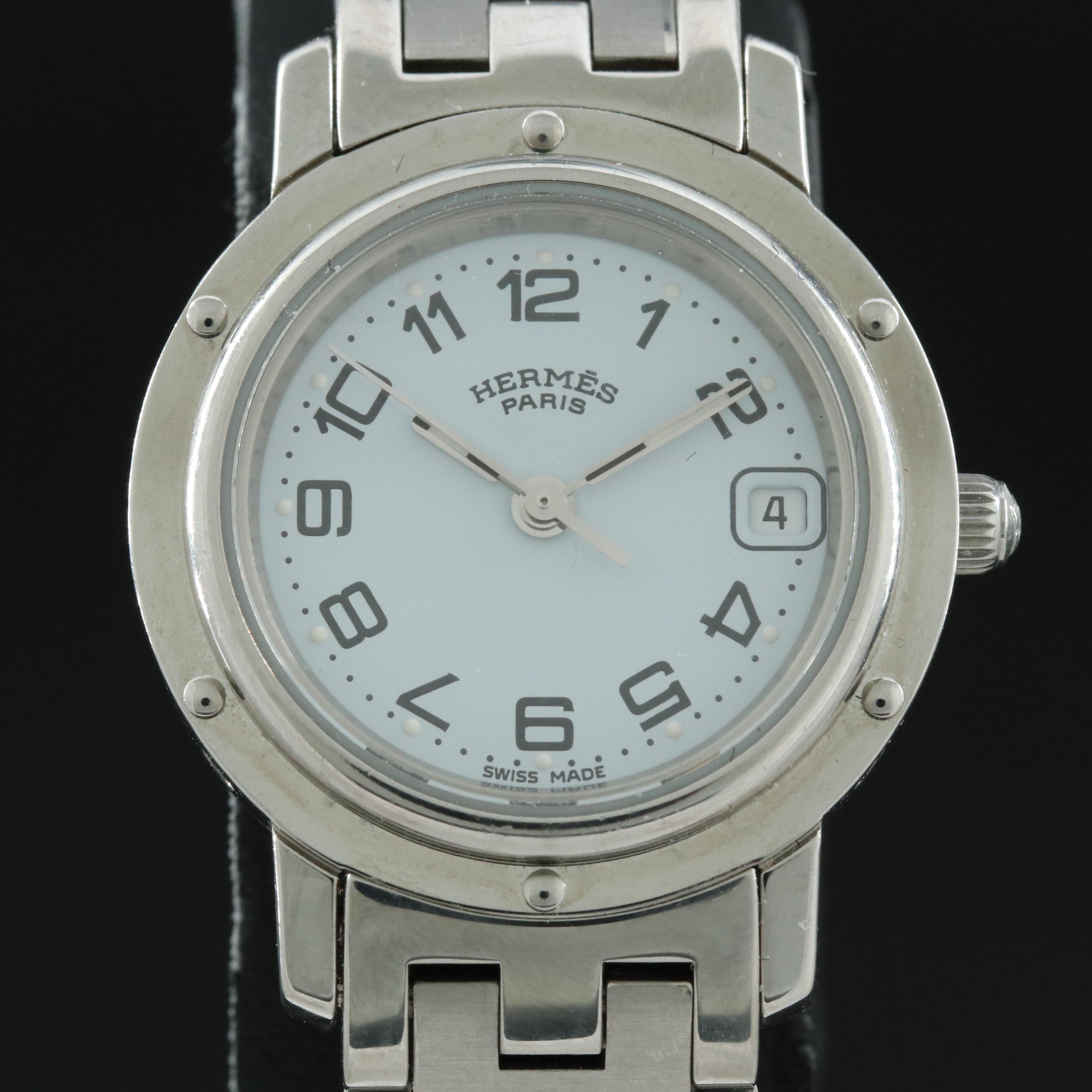 Hermès Clipper Date Stainless Steel Watch