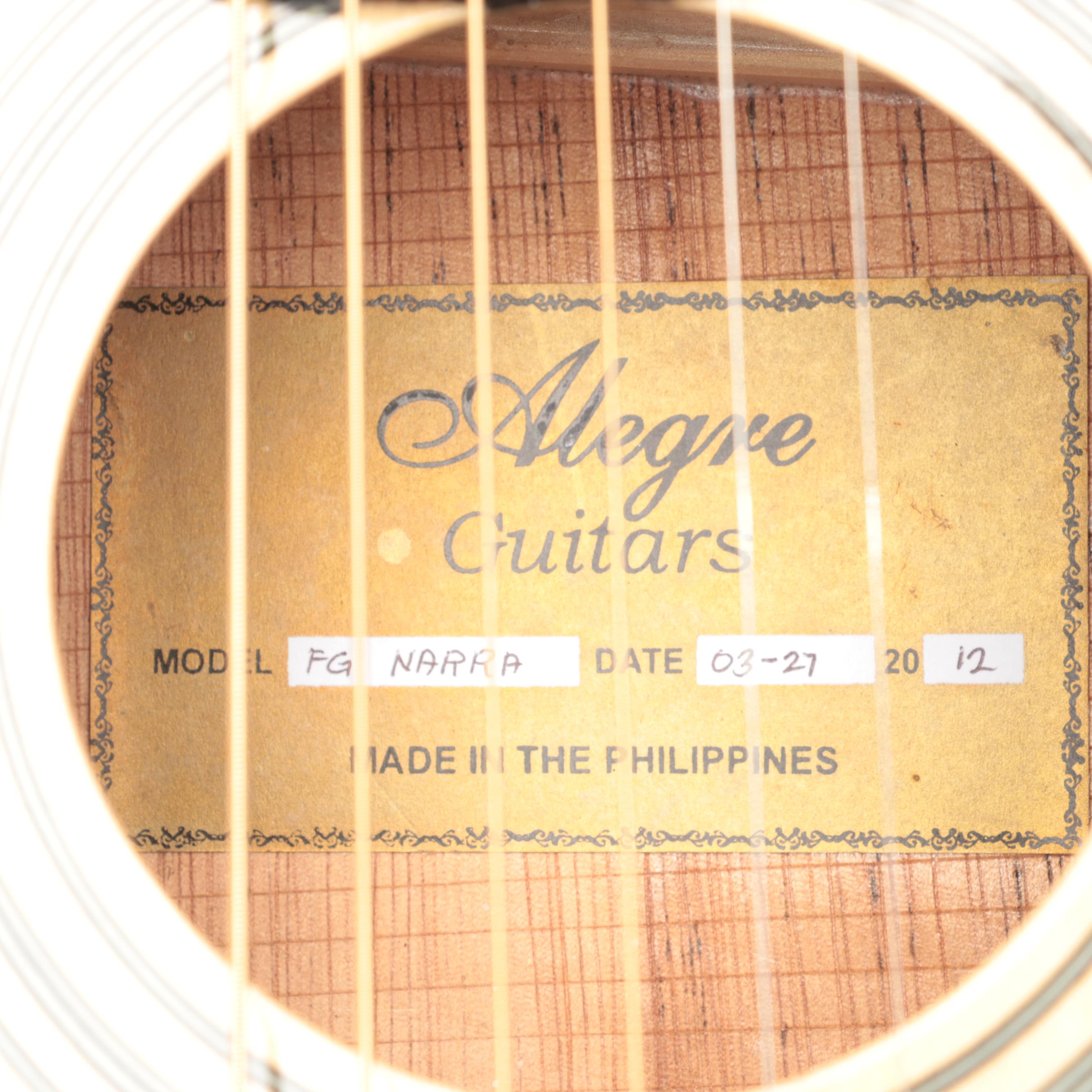 Alegre FG Narra Right-Handed Acoustic-Electric Guitar