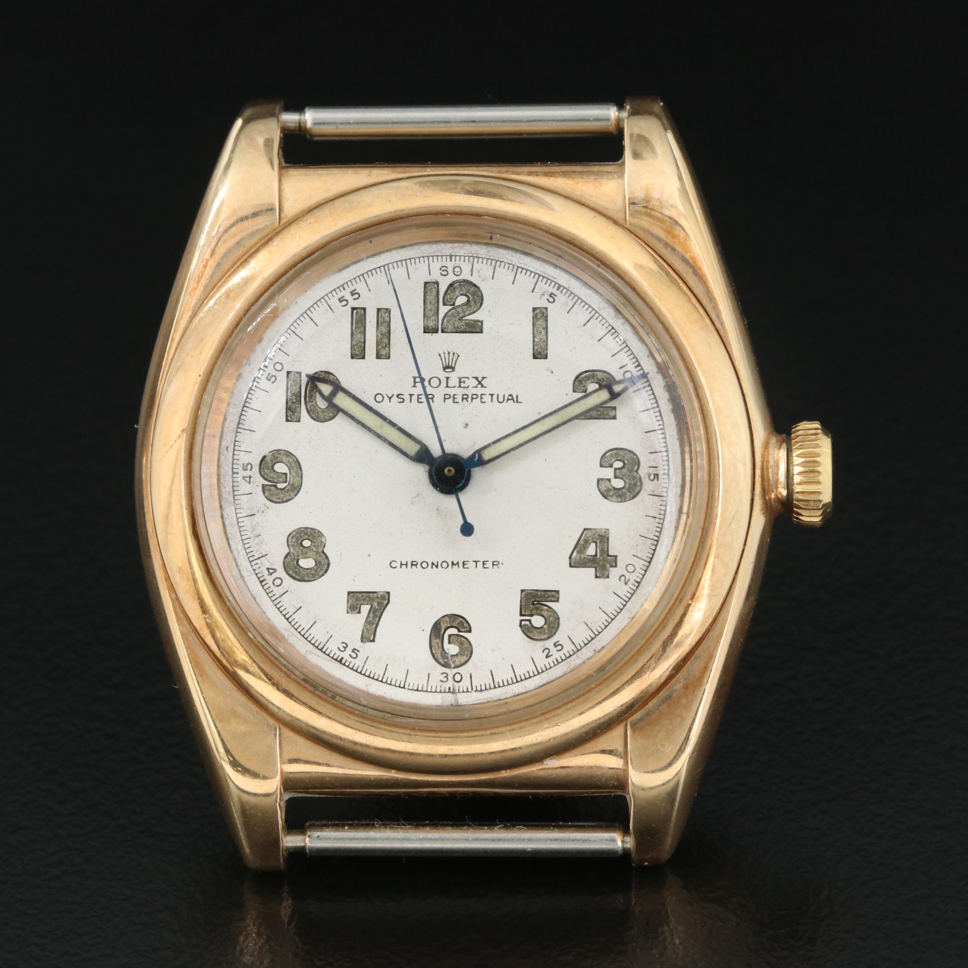 14K Rolex Oyster Perpetual Bubbleback Midsize Watch