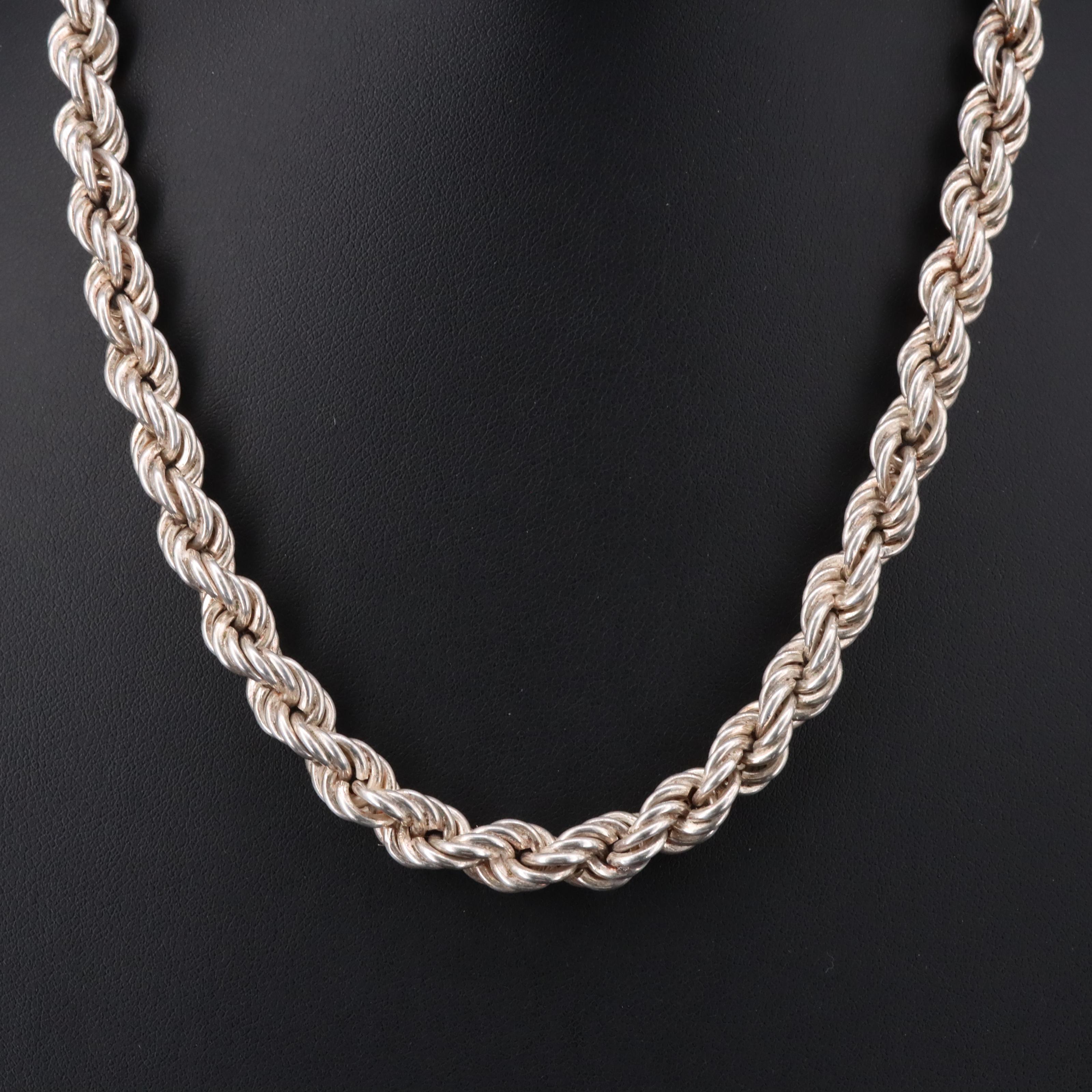 Italian Sterling Rope Chain Necklace