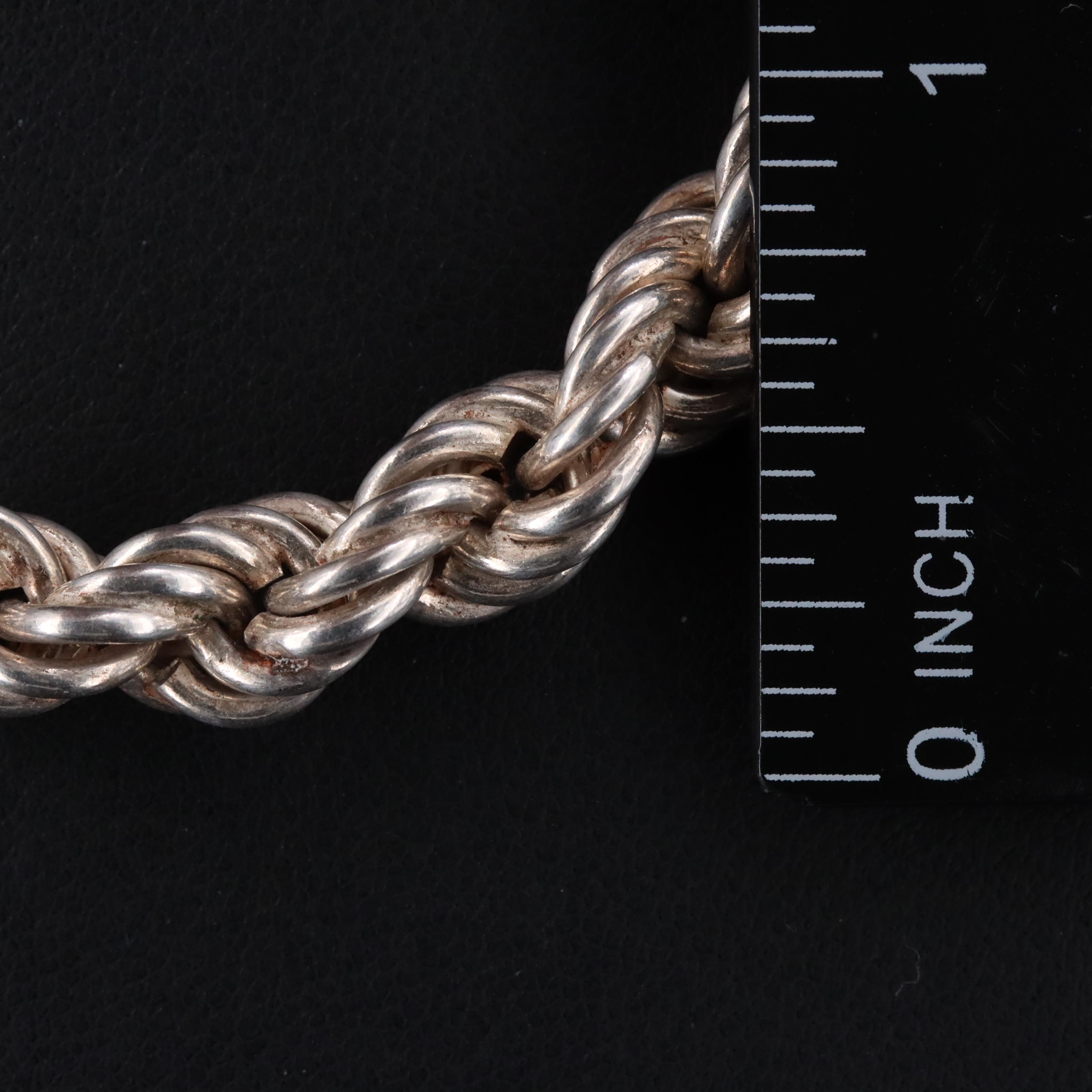 Italian Sterling Rope Chain Necklace