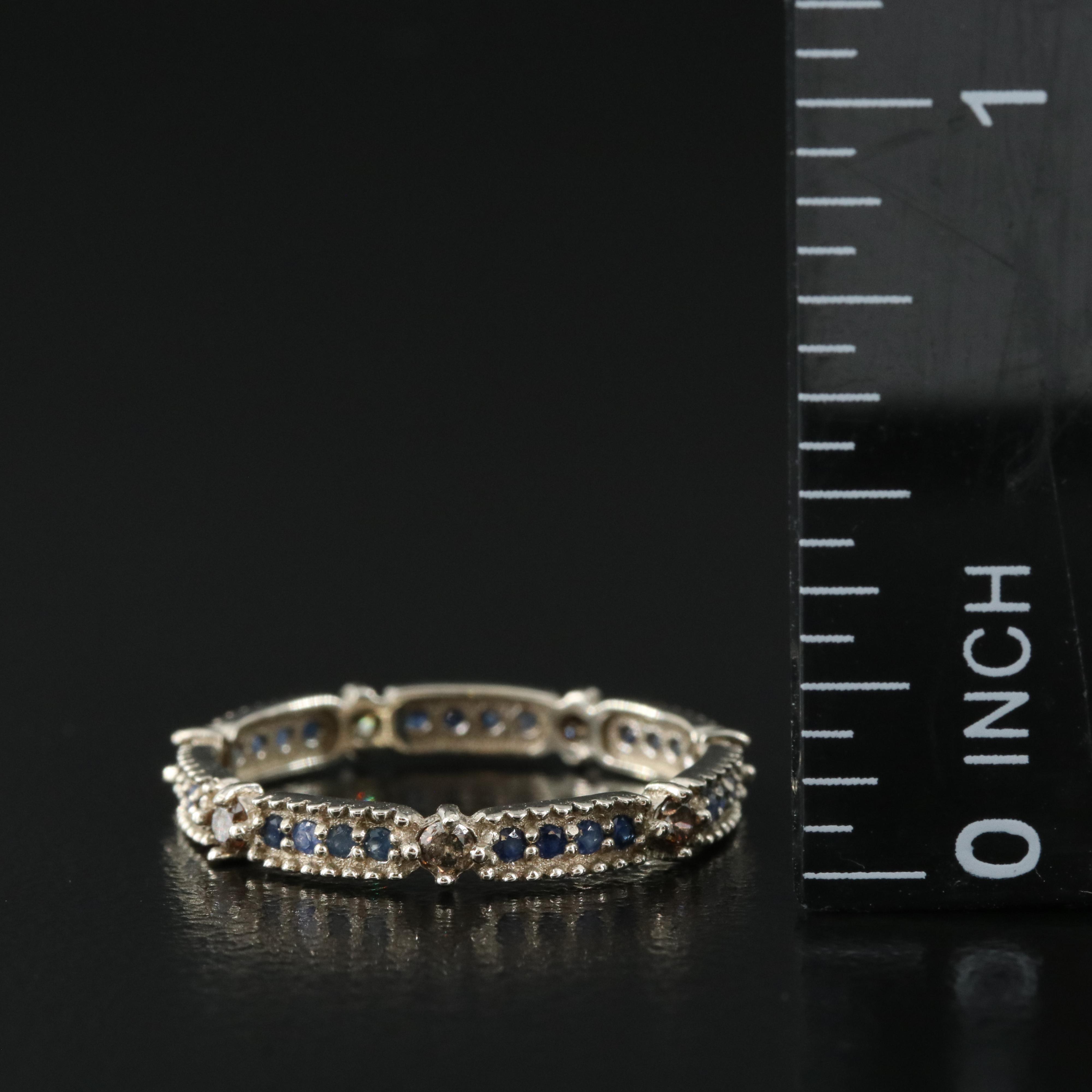 14K Sapphire and Diamond Eternity Band