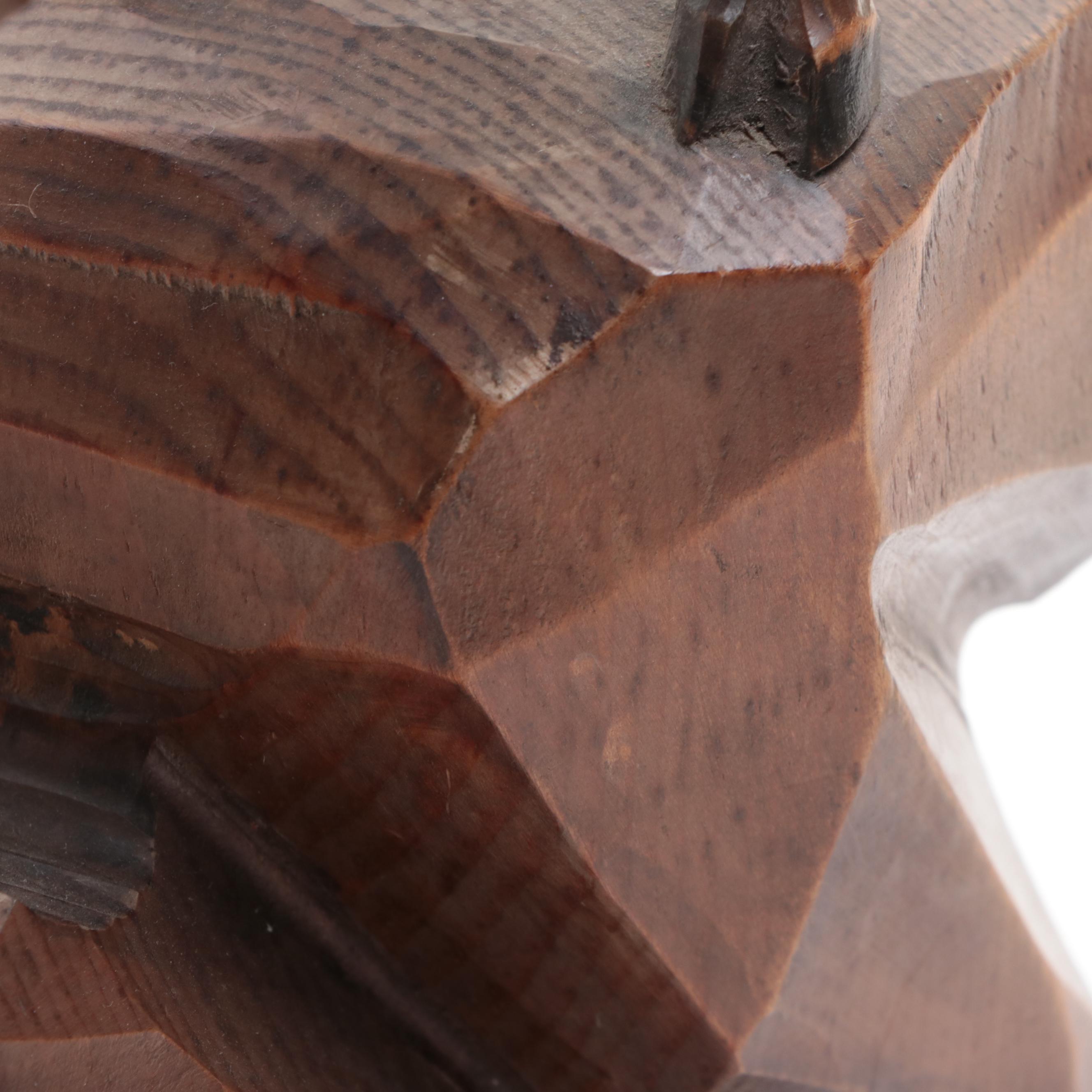 Hand Carved Wood Deer Figurine