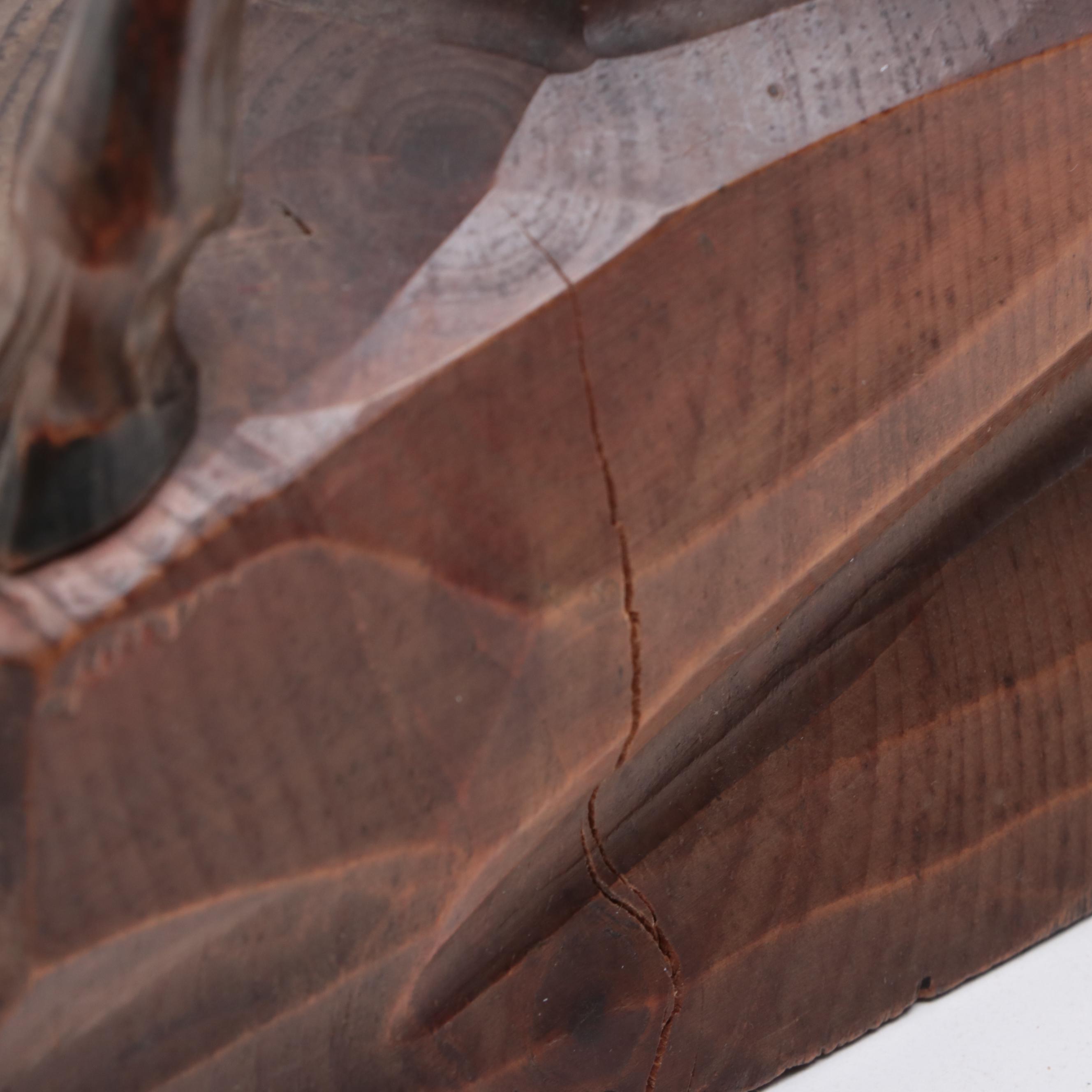 Hand Carved Wood Deer Figurine