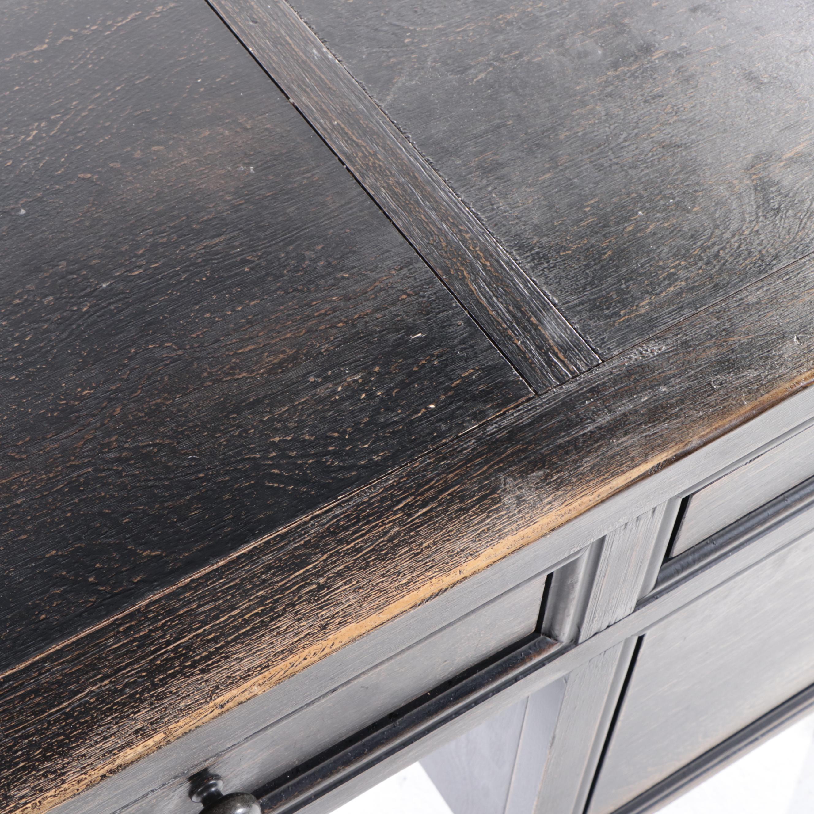 Pottery Barn "Dawson" Executive Desk in Weathered Black Finish