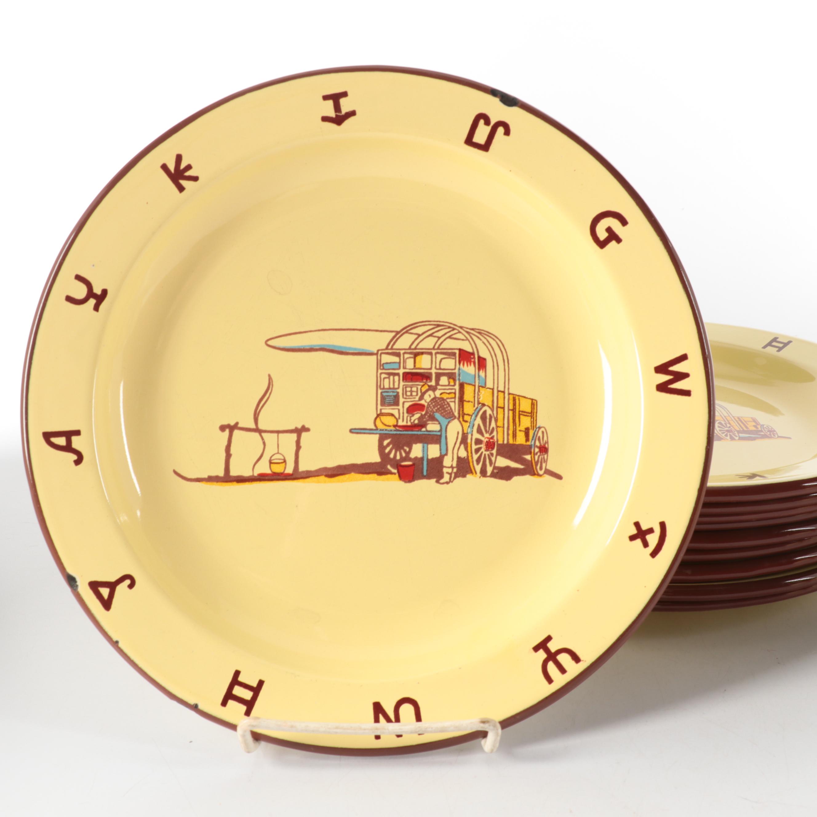 Monterrey Western Ware Enameled Plates and Mugs