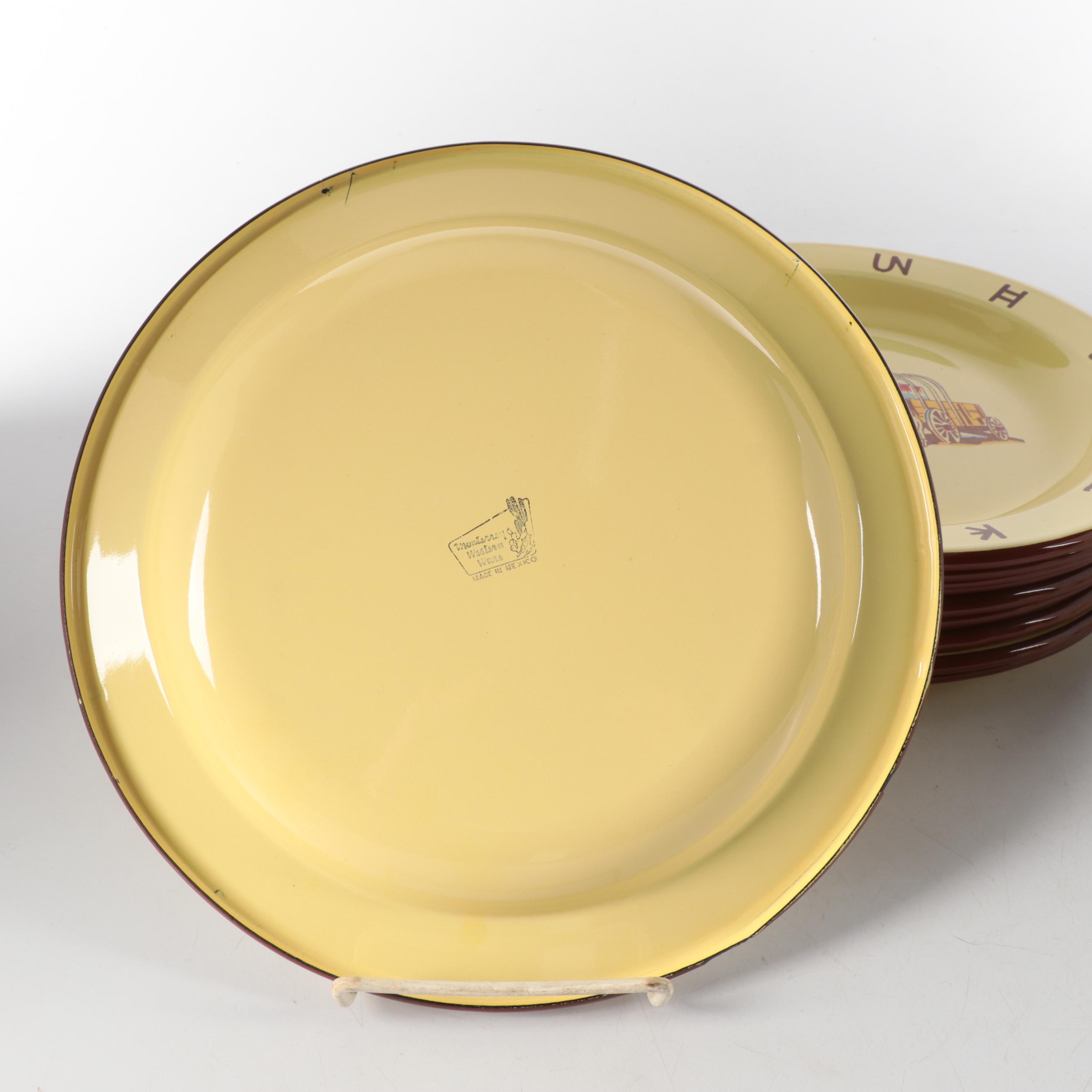 Monterrey Western Ware Enameled Plates and Mugs