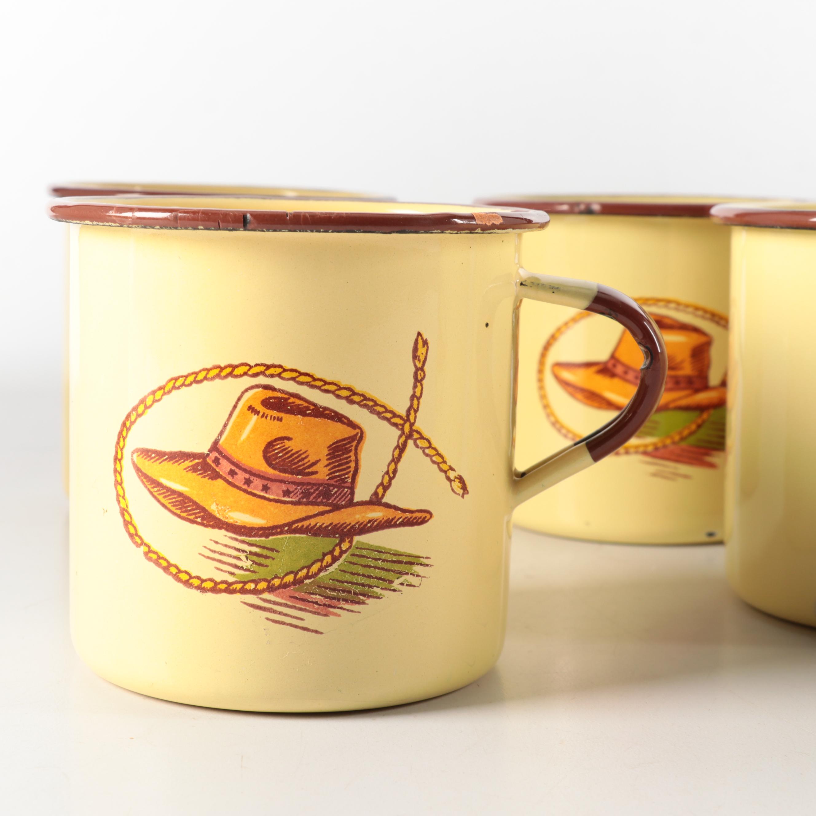 Monterrey Western Ware Enameled Plates and Mugs