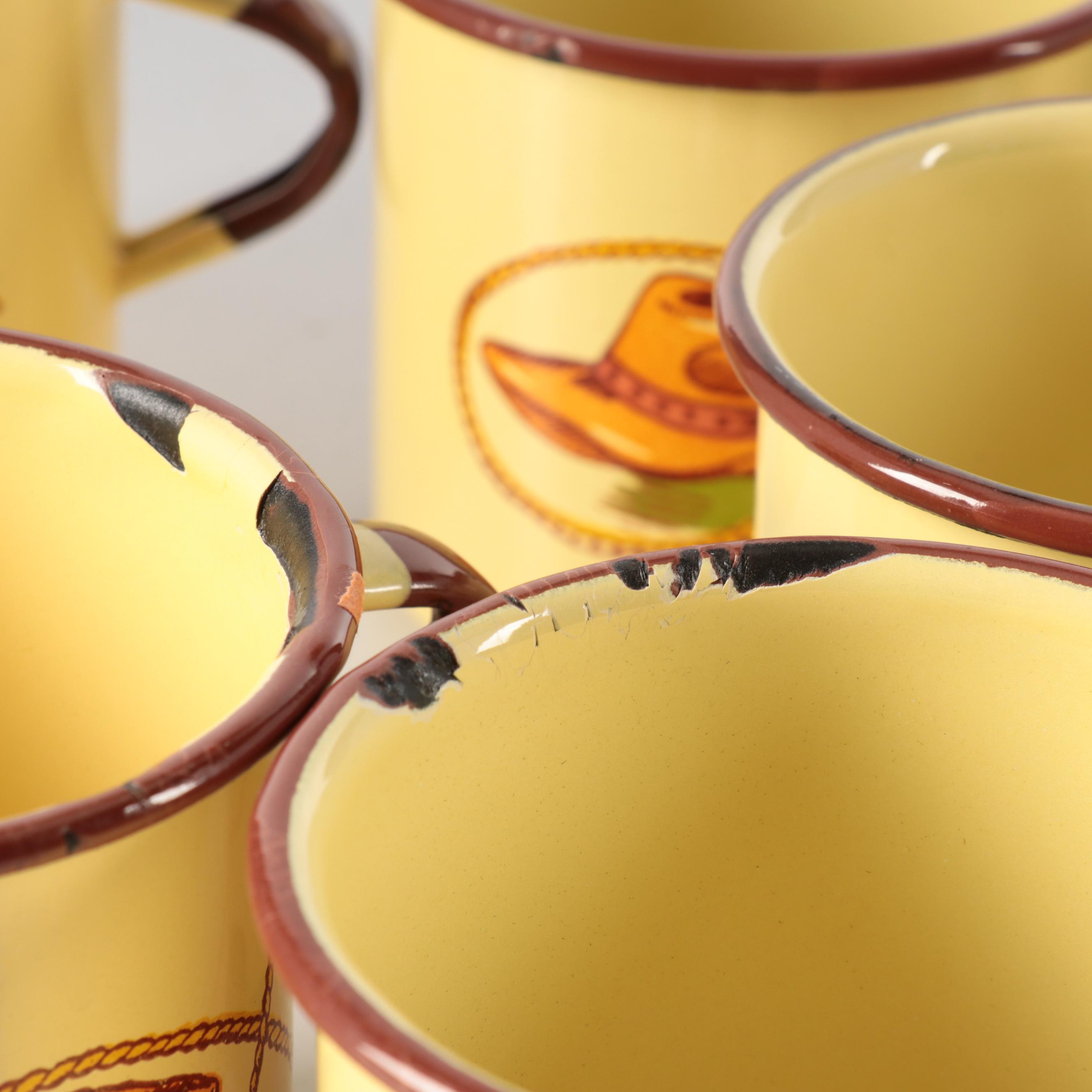 Monterrey Western Ware Enameled Plates and Mugs