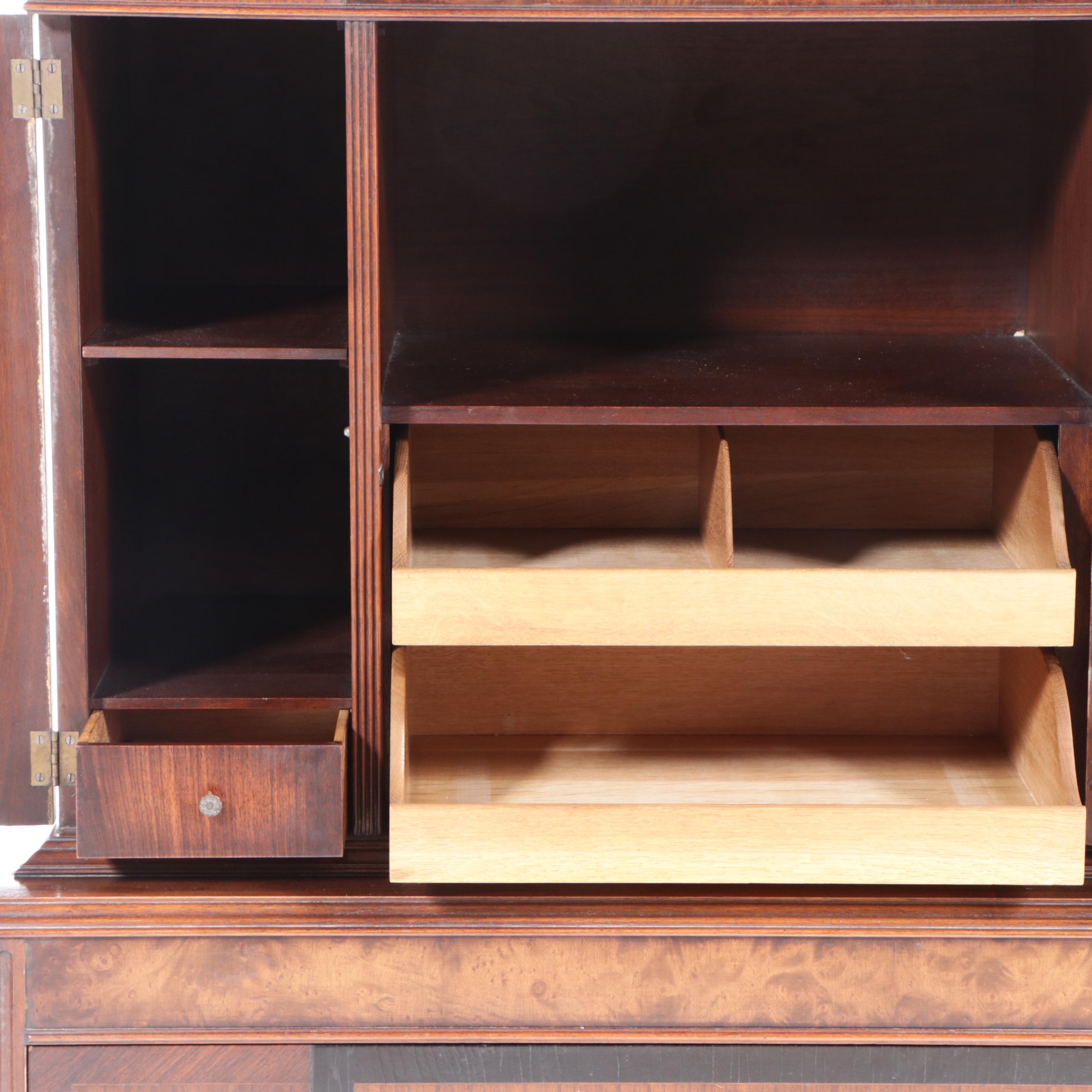 Neoclassical Style Marquetry Clothes Press, Early 20th Century