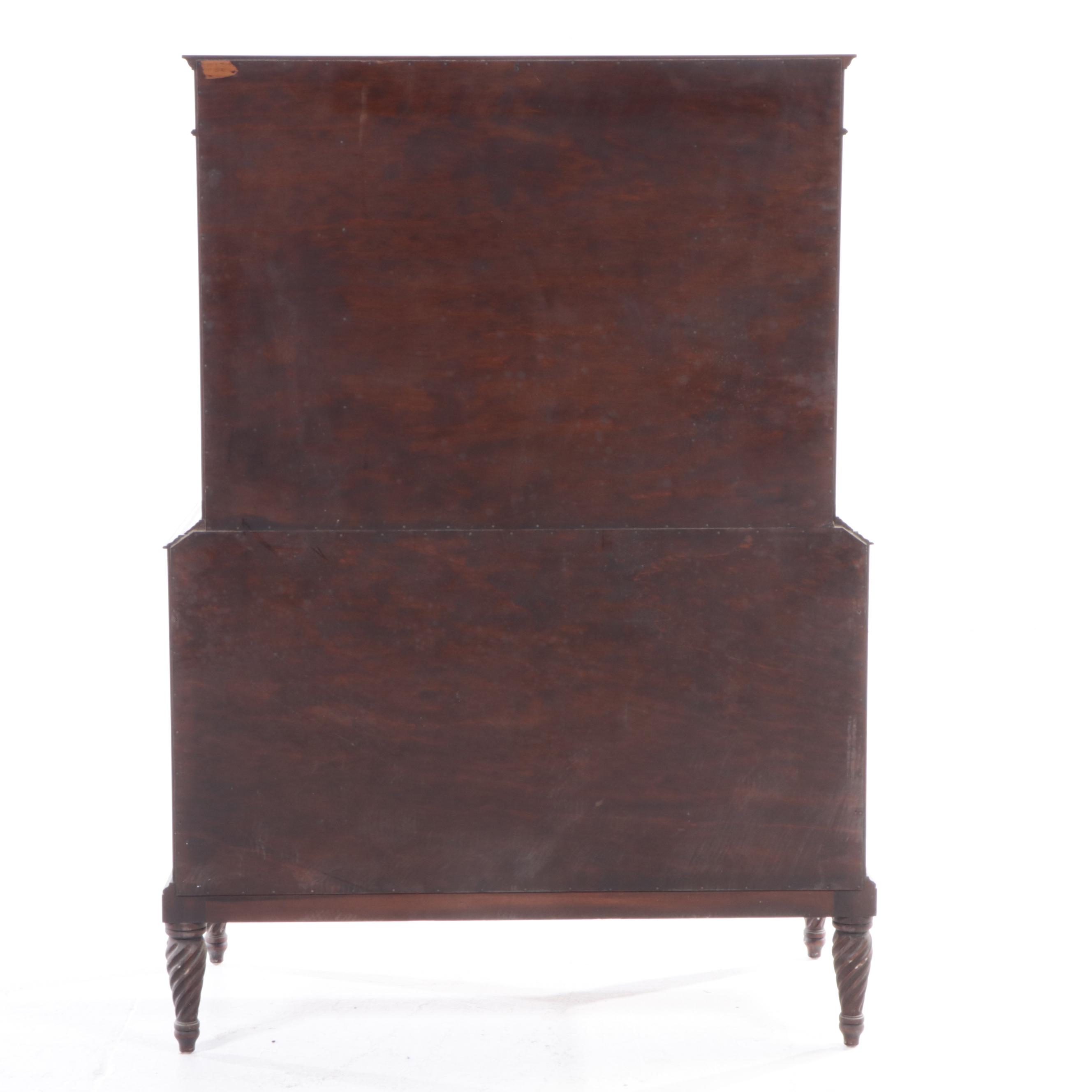 Neoclassical Style Marquetry Clothes Press, Early 20th Century