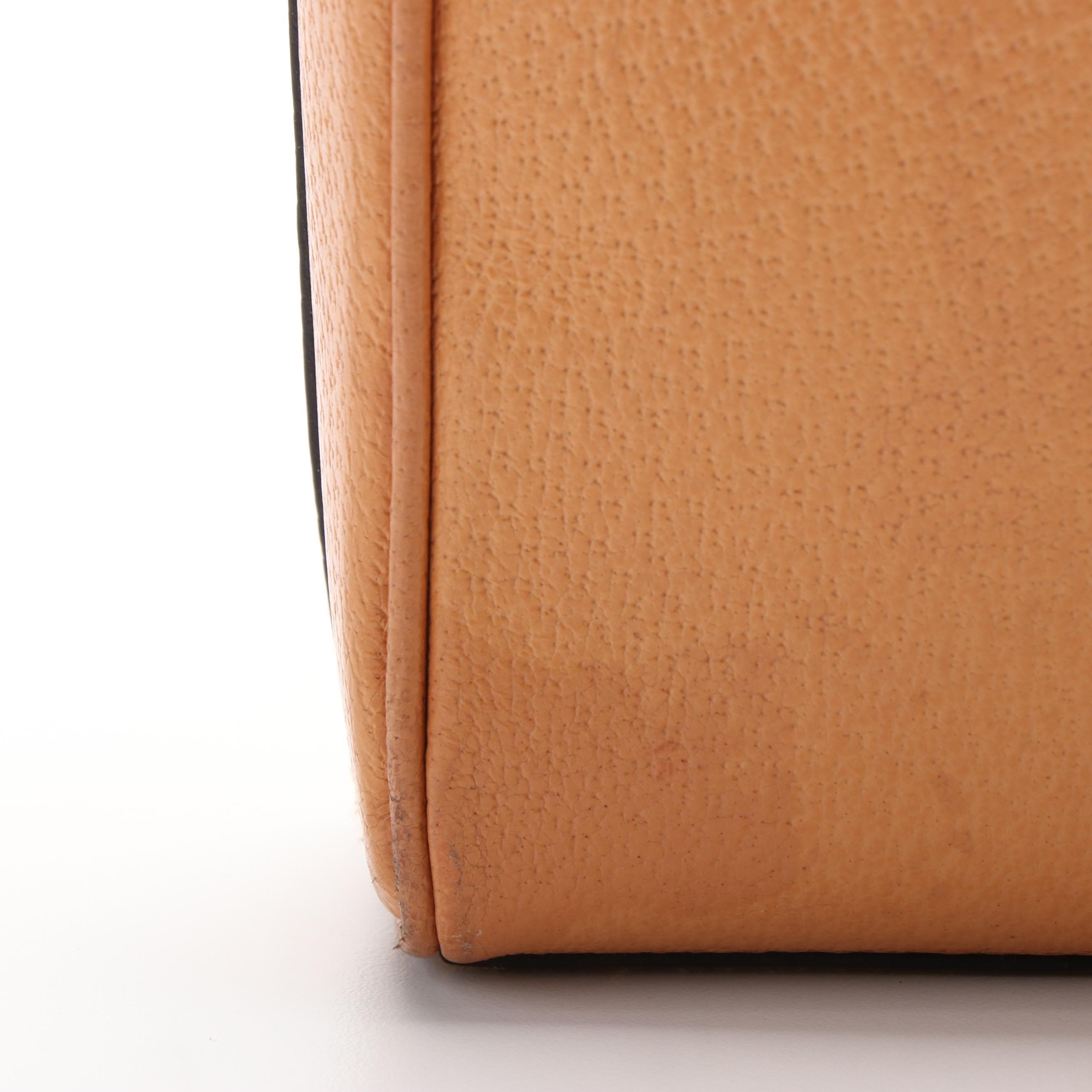 Prada Side Logo Light Orange Leather Shoulder Bag