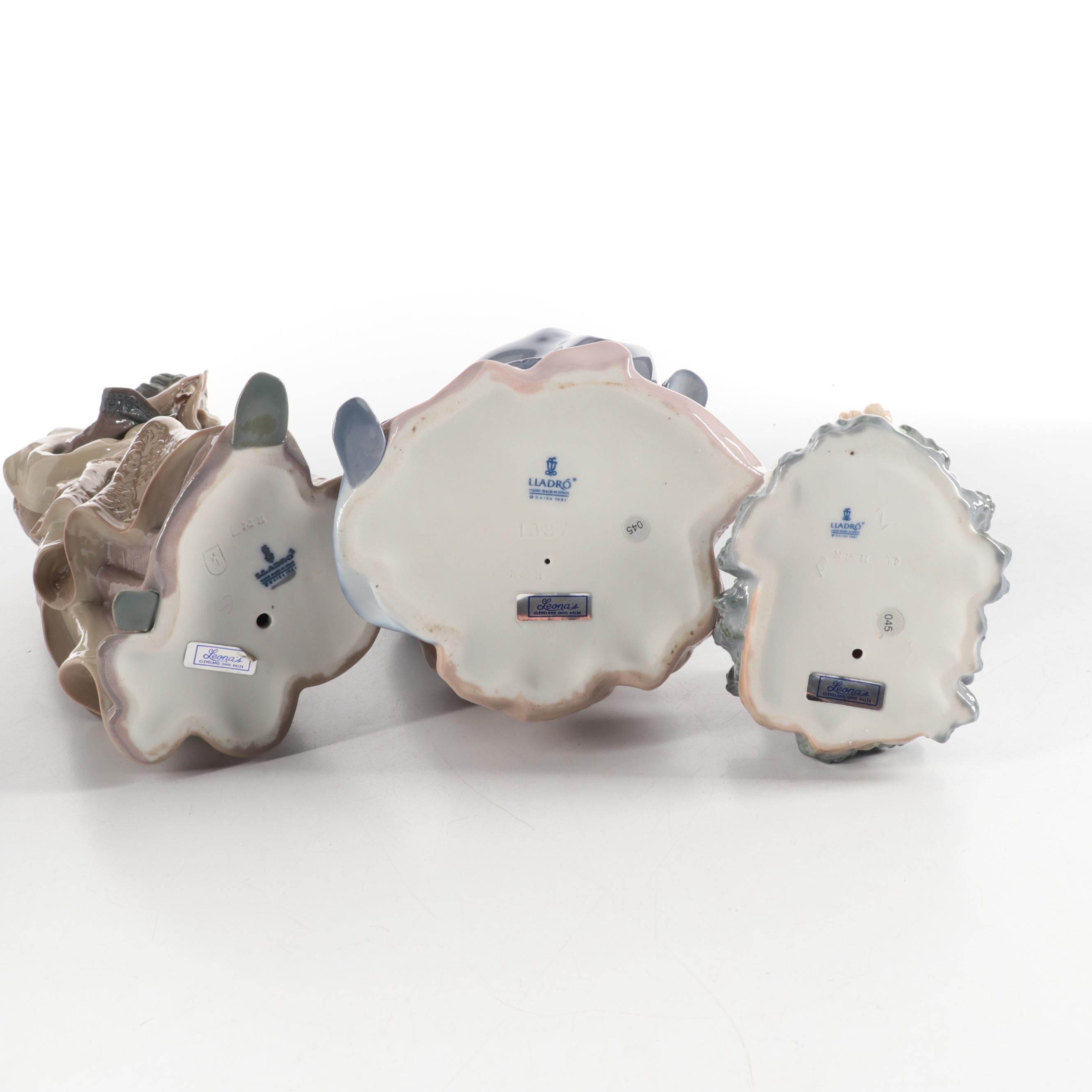 Lladró "St. Joseph", "Virgin Mary", and "Baby Jesus" Porcelain Nativity Figures