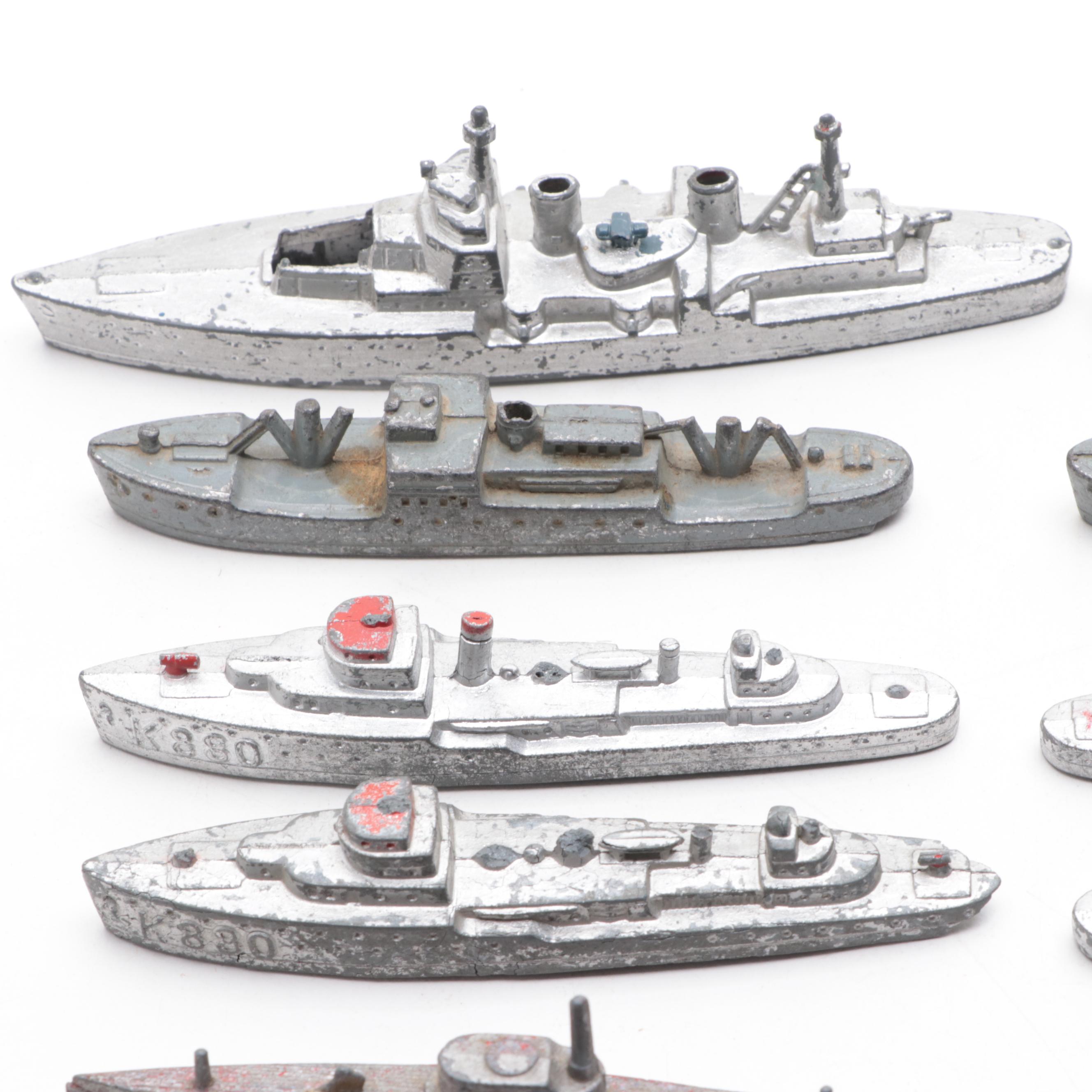 TootsieToy and Other Metal Toy Battleships, Mid-20th Century