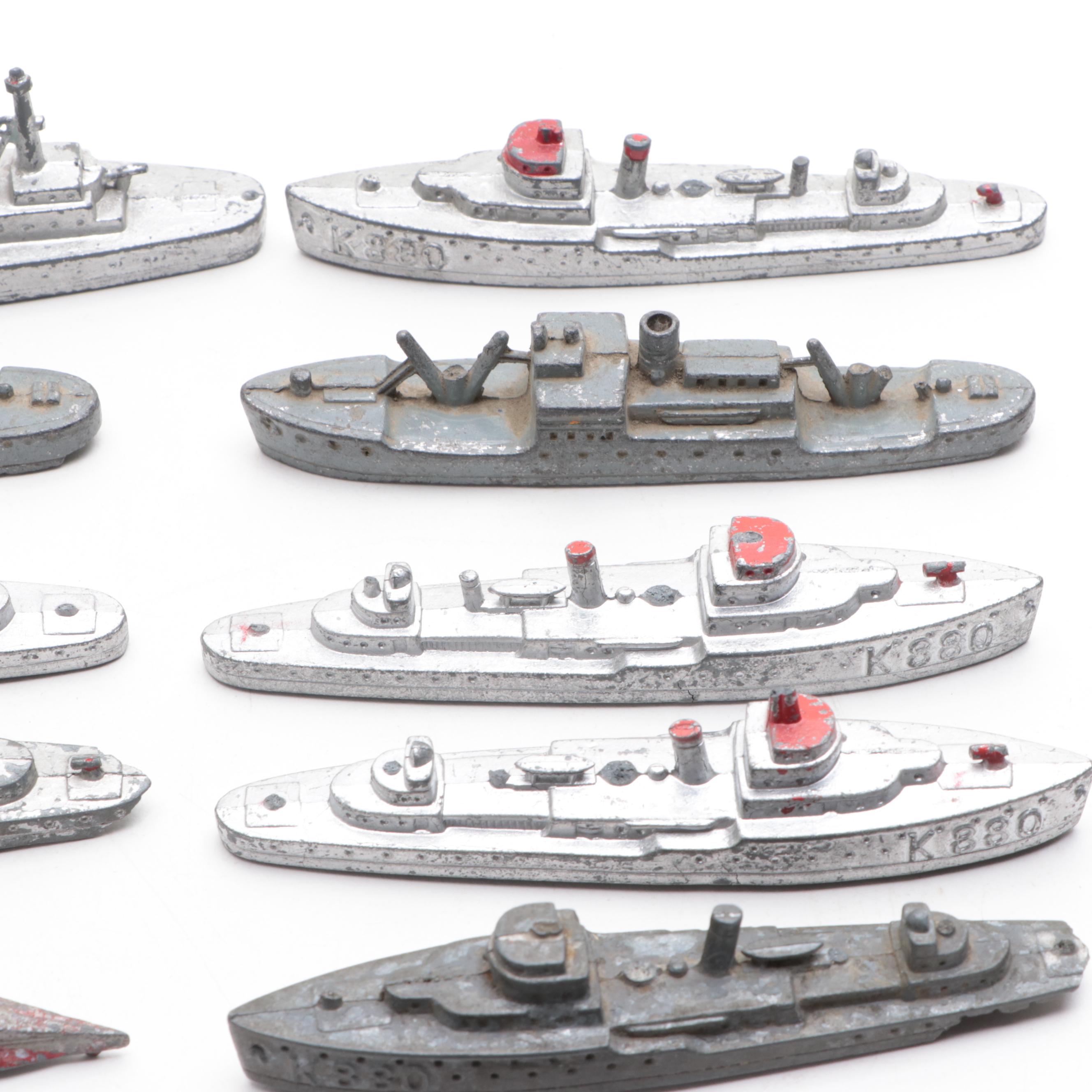 TootsieToy and Other Metal Toy Battleships, Mid-20th Century