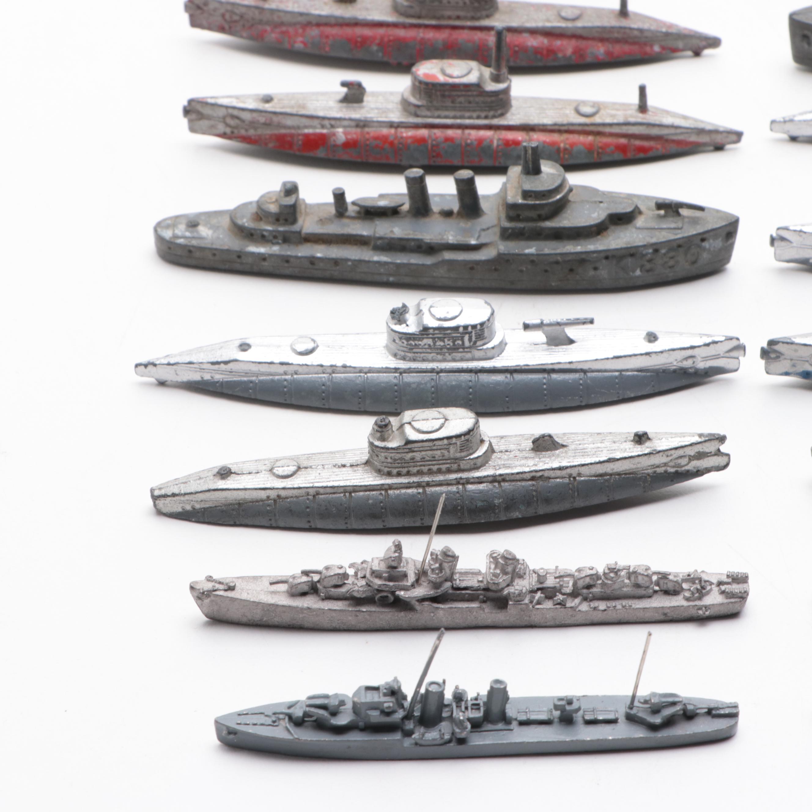 TootsieToy and Other Metal Toy Battleships, Mid-20th Century