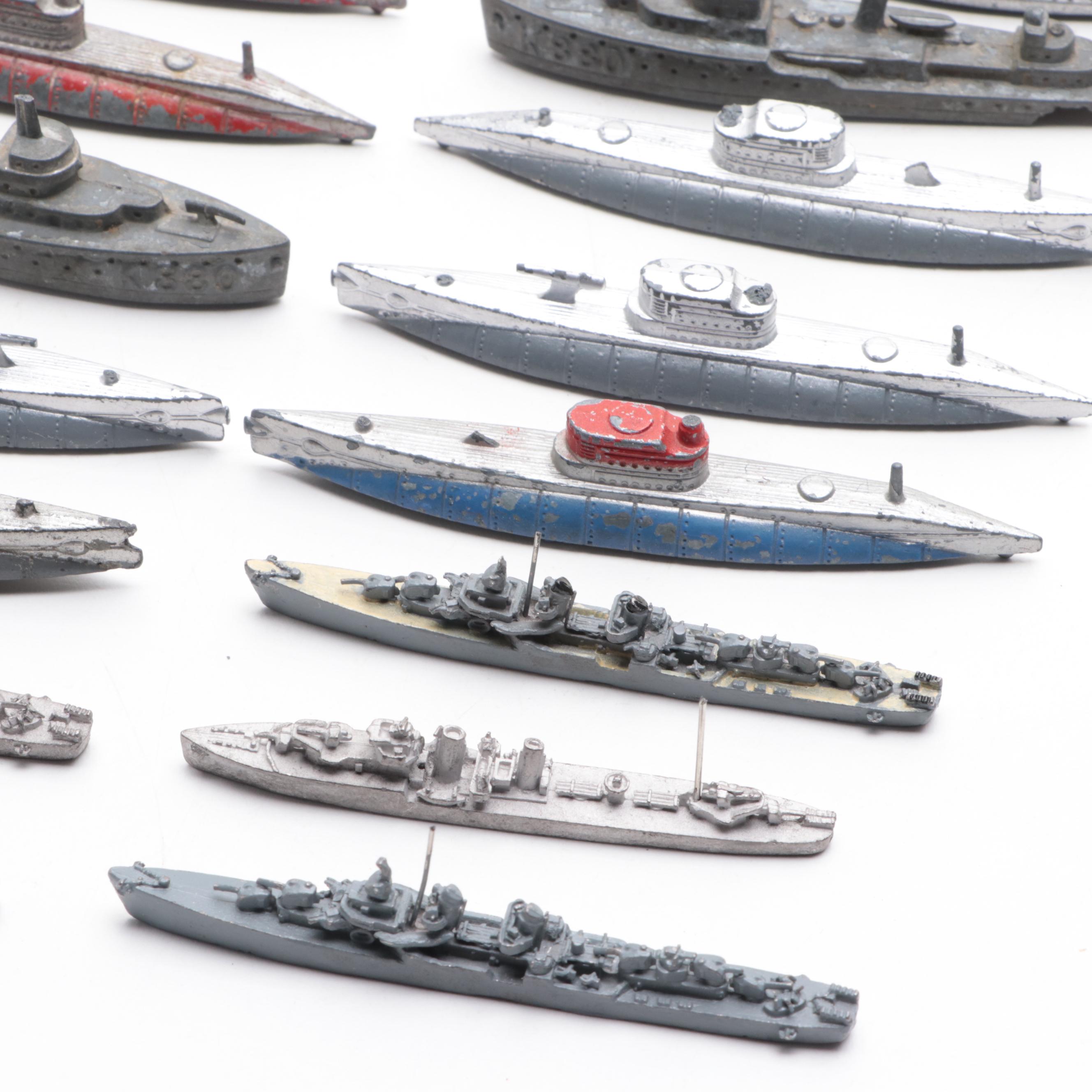 TootsieToy and Other Metal Toy Battleships, Mid-20th Century