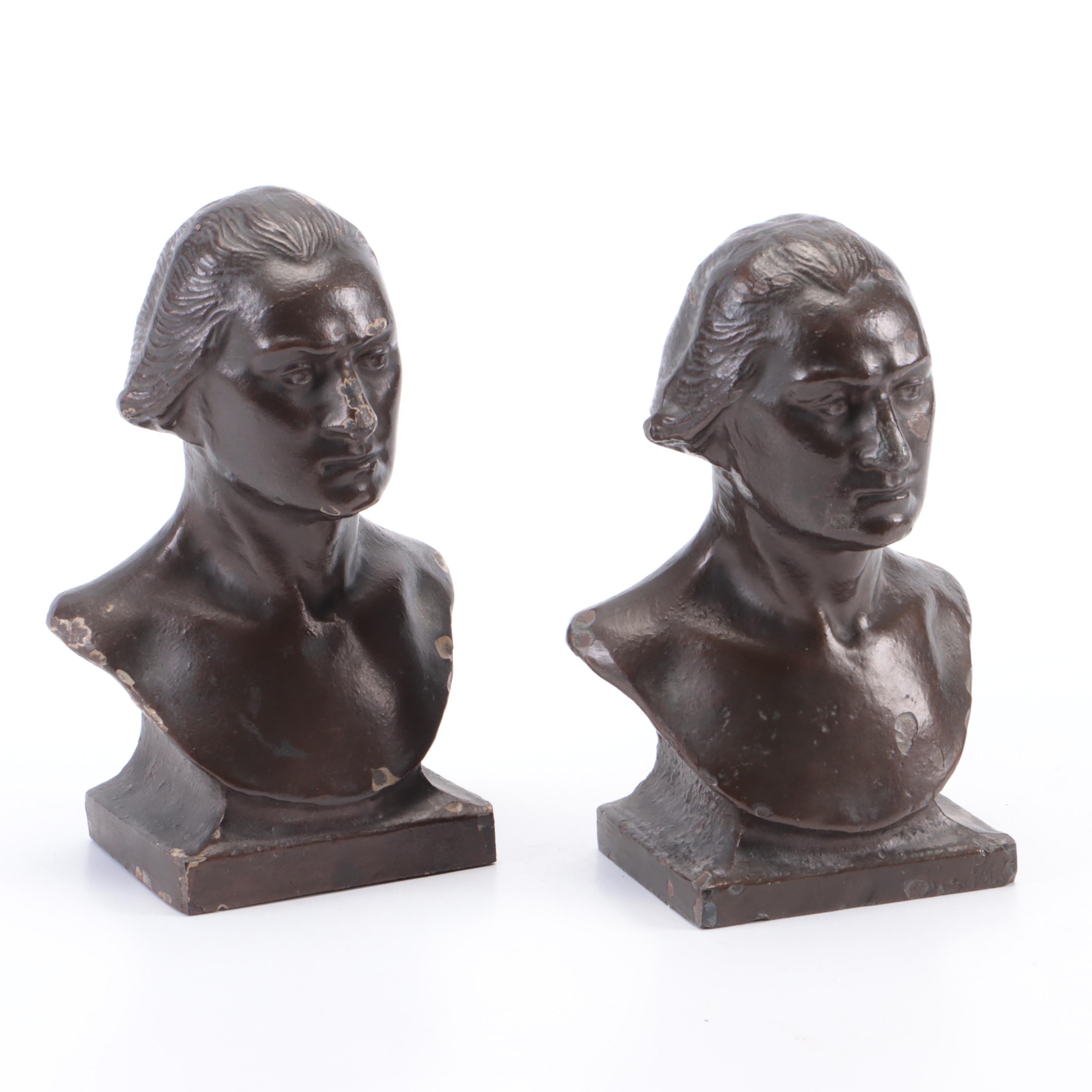 Cast Iron George Washington Bookends