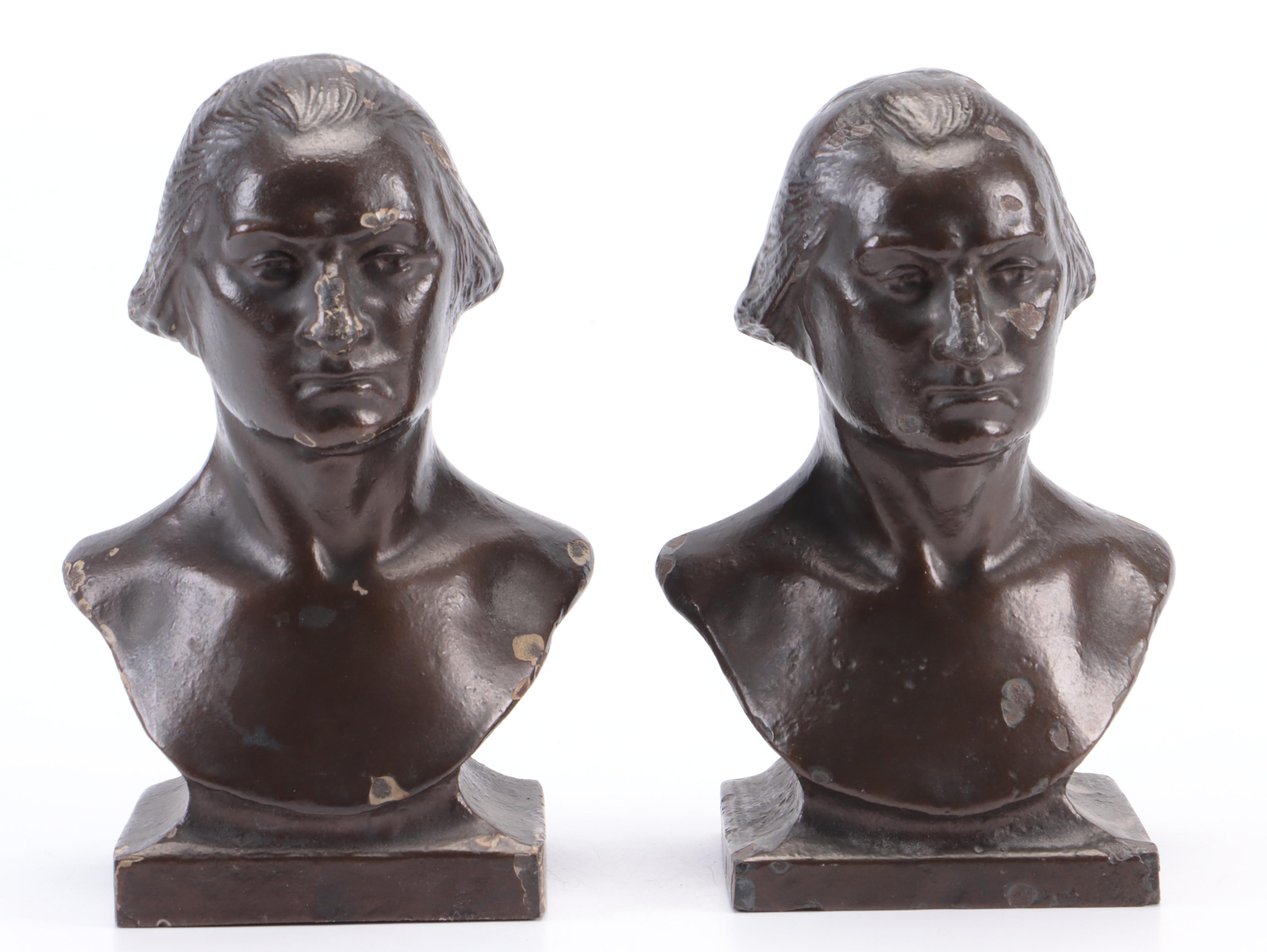 Cast Iron George Washington Bookends