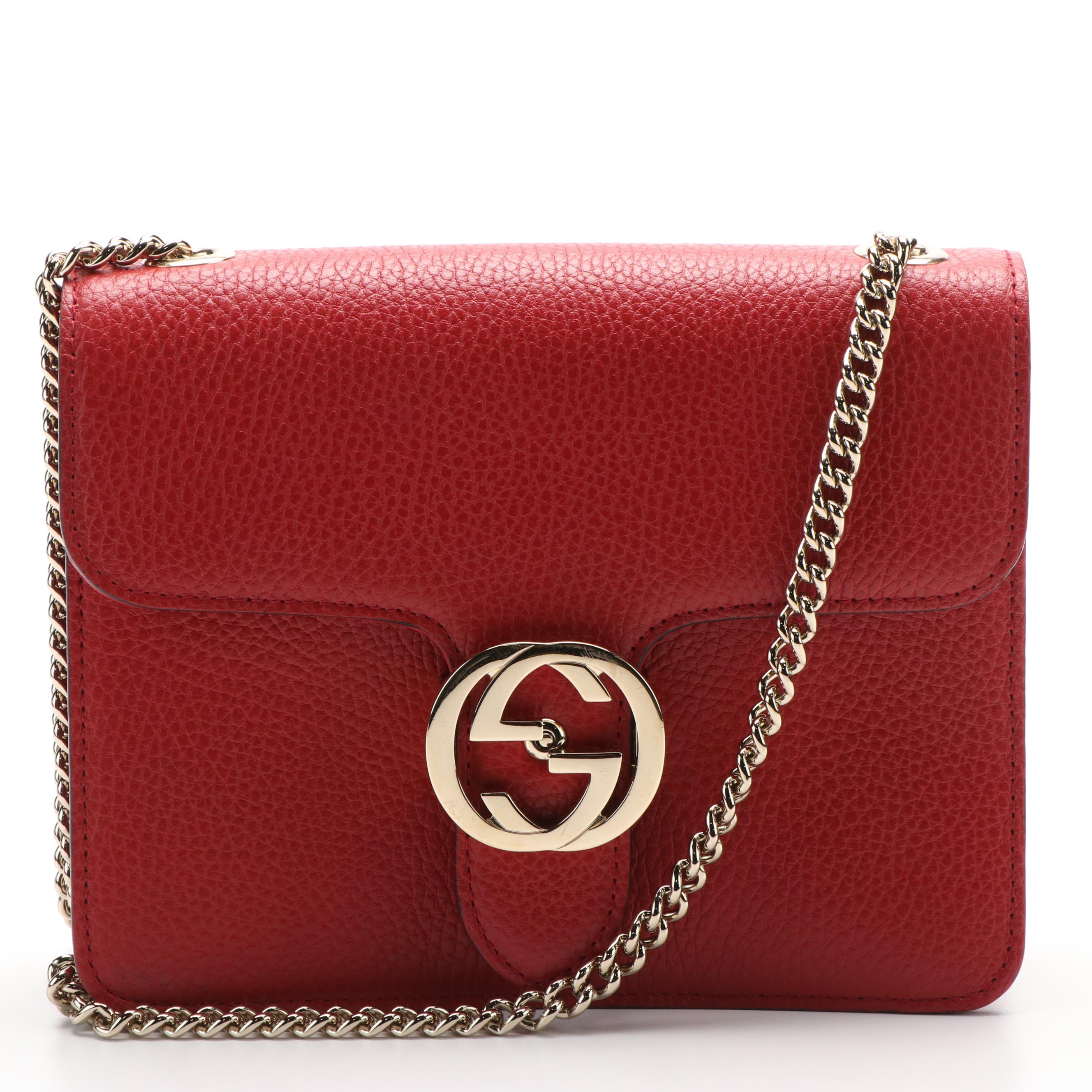 Gucci Interlocking GG Red Leather Cross-Body Bag