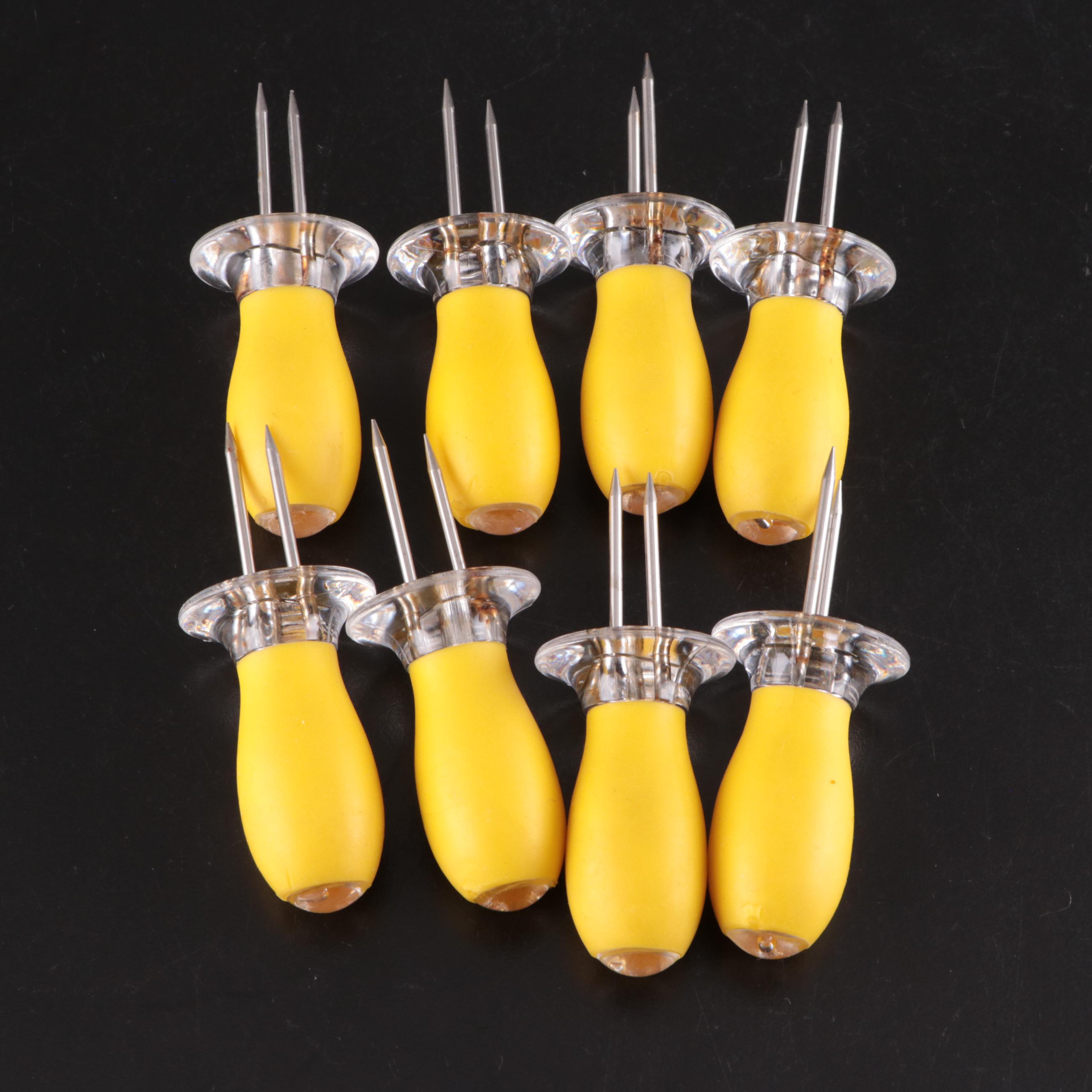 Blueberry Pie Lidded Dish with Glass Corn Cob Dishes, Corn Servers and Plates