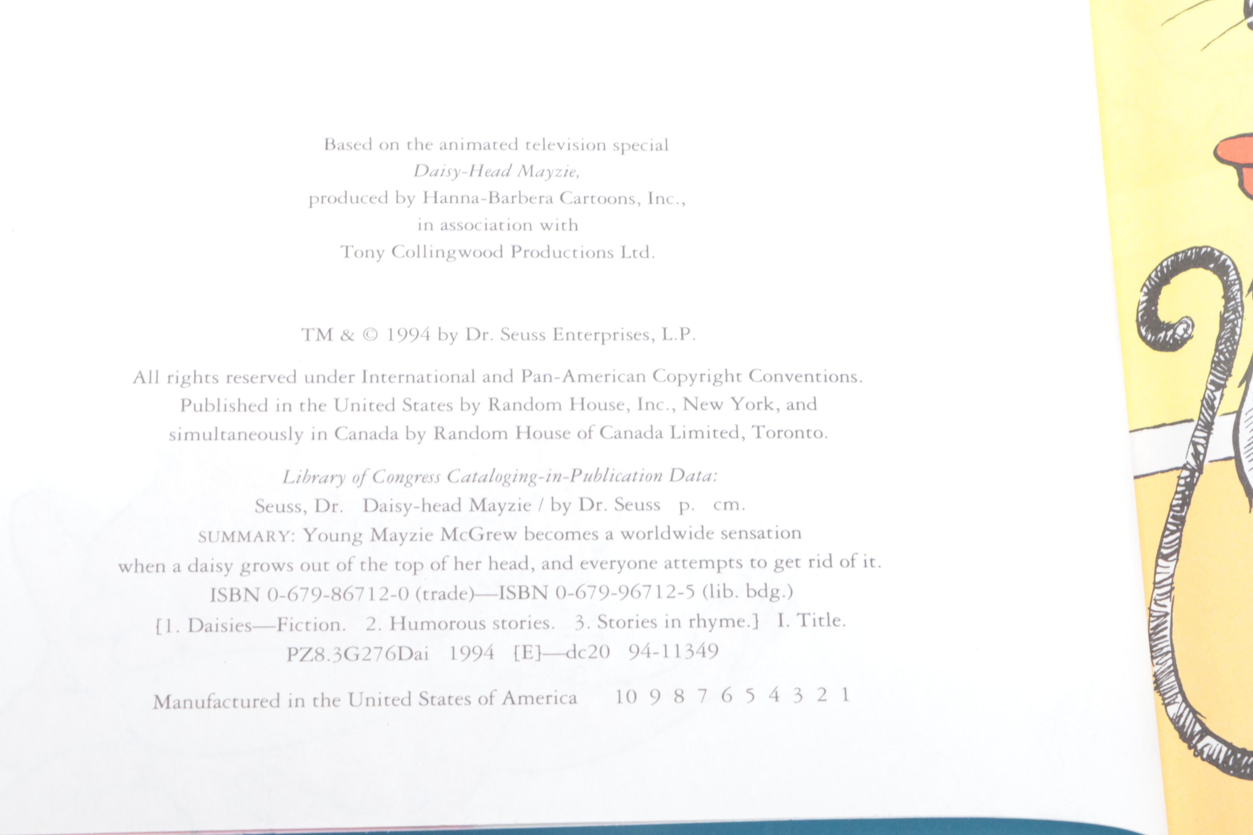 First Edition "Daisy-Head Mayzie" and More Books by Dr. Seuss