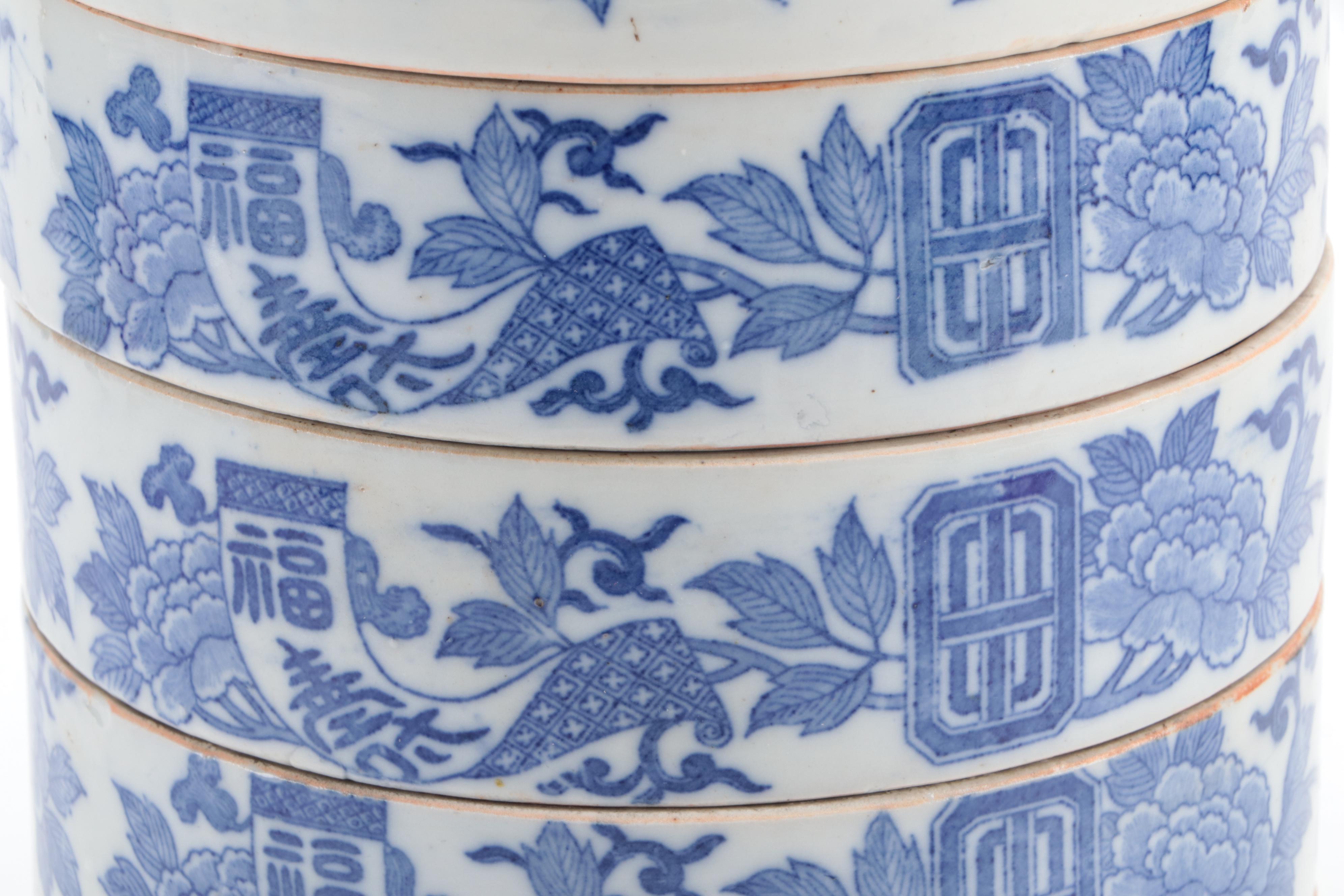 Japanese Porcelain Blue and White Stacking Box