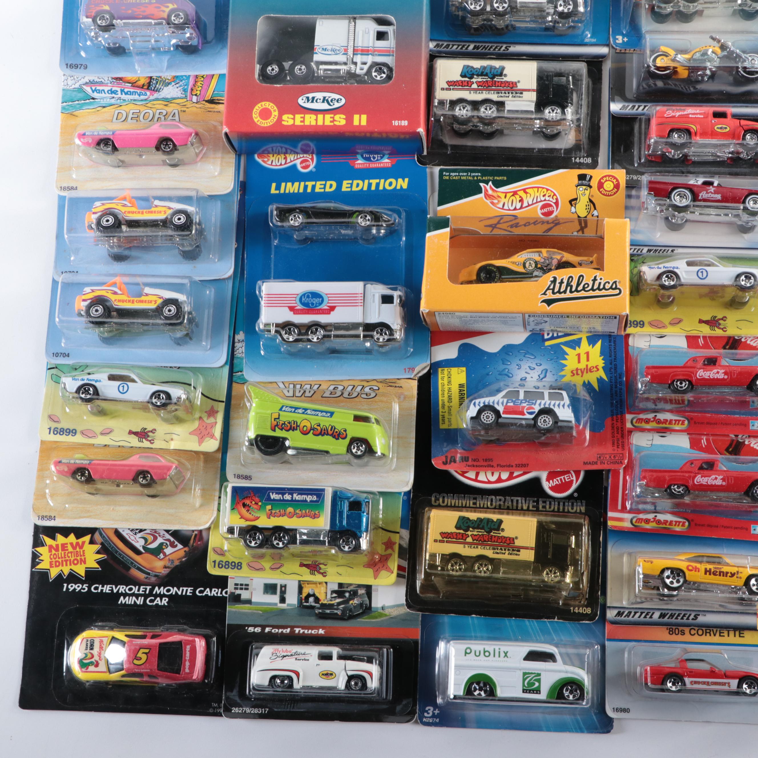 Hot Wheels Chuck E Cheese's "Custom Van" and Other Toy Cars